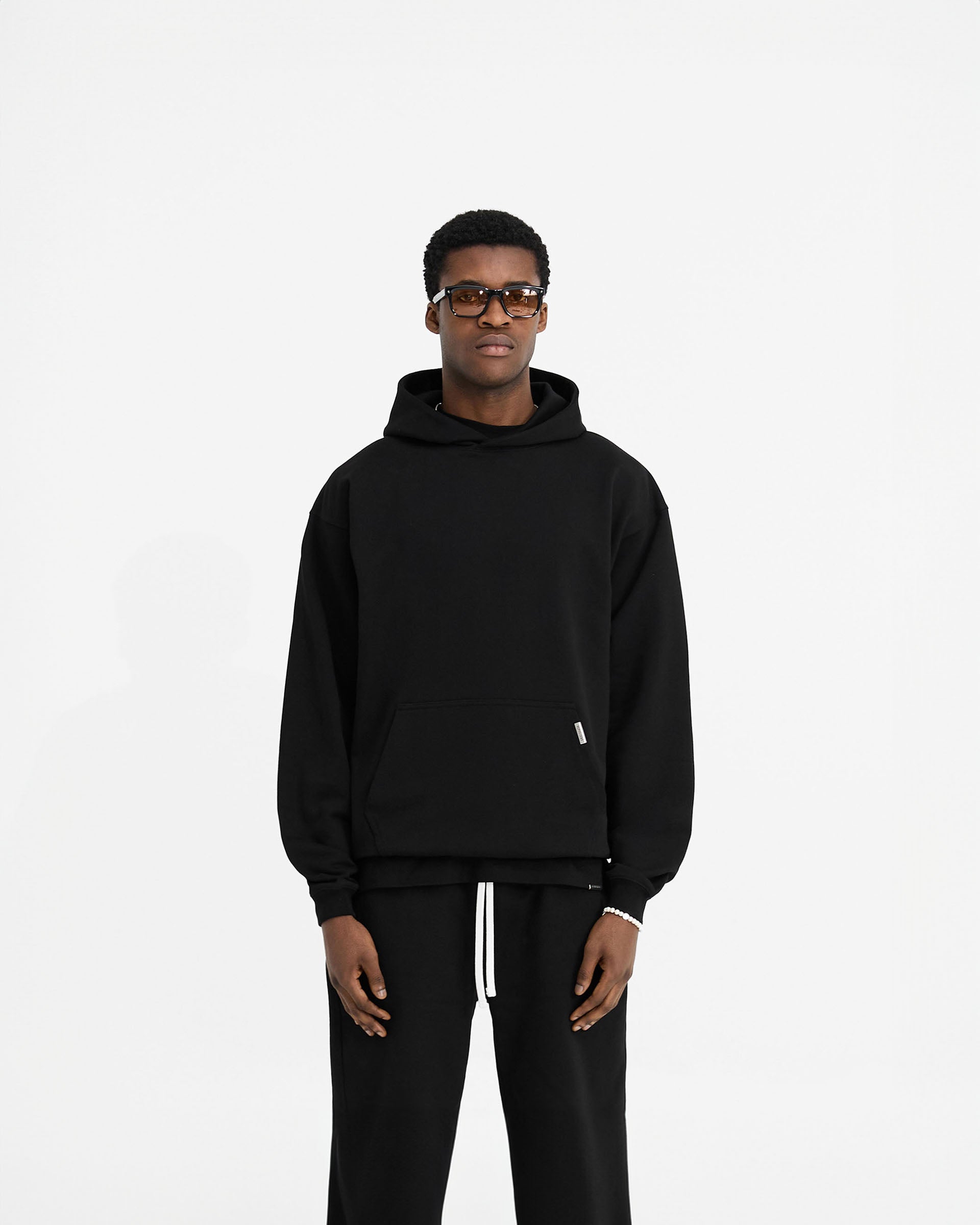 Initial Oversized Hoodie - Black