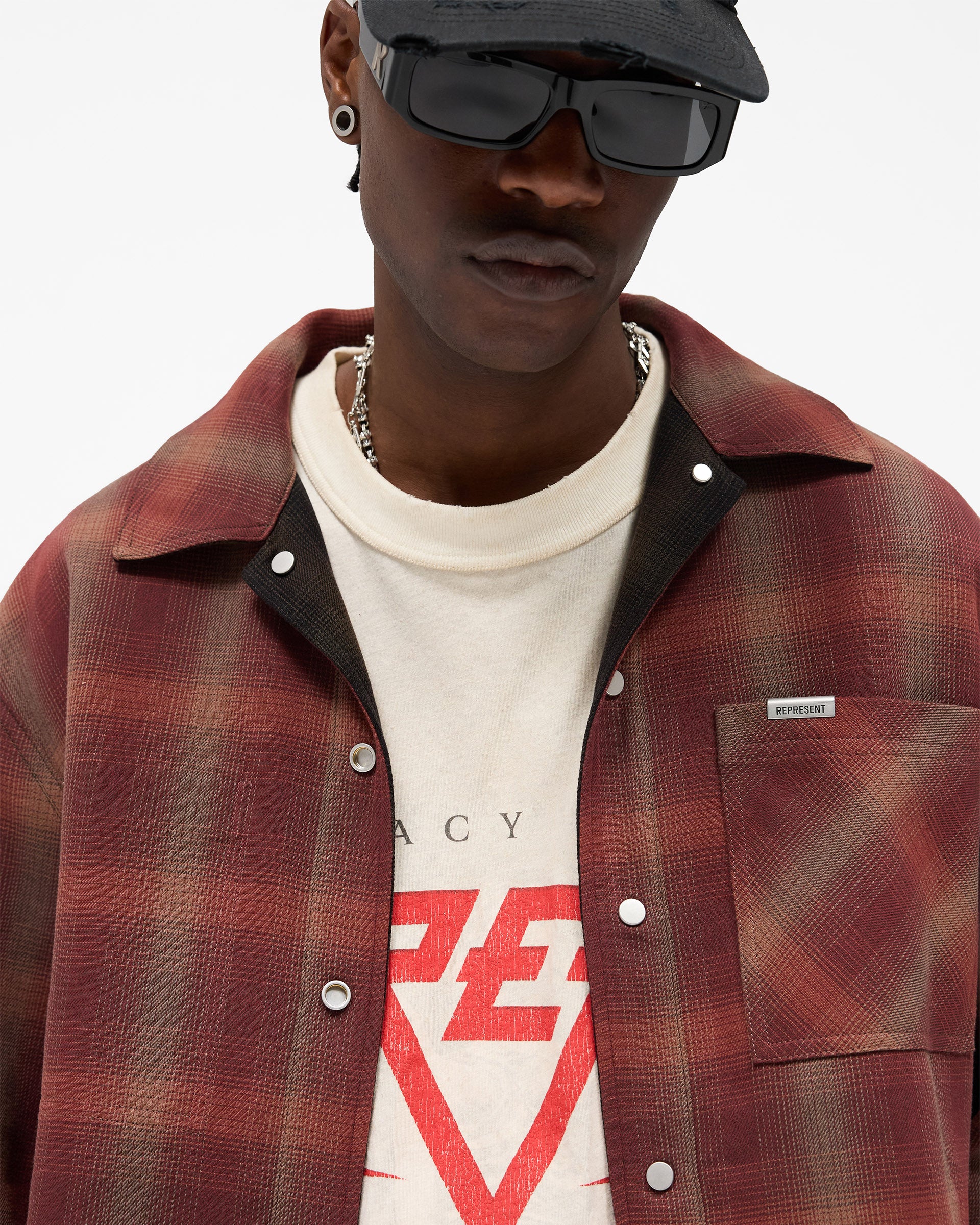 Nero Reversible Check Overshirt | Long Sleeve Shirt | REPRESENT