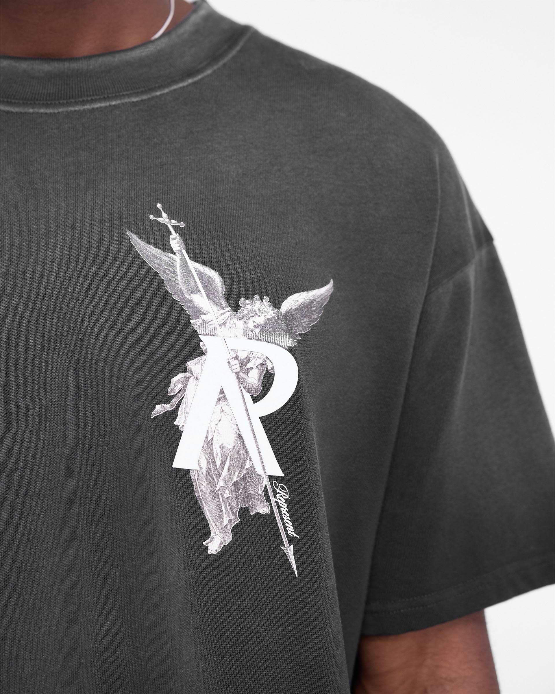 人気 ブランド チェック T-Shirt Archangel - REPRESENT | Black Stained トップス