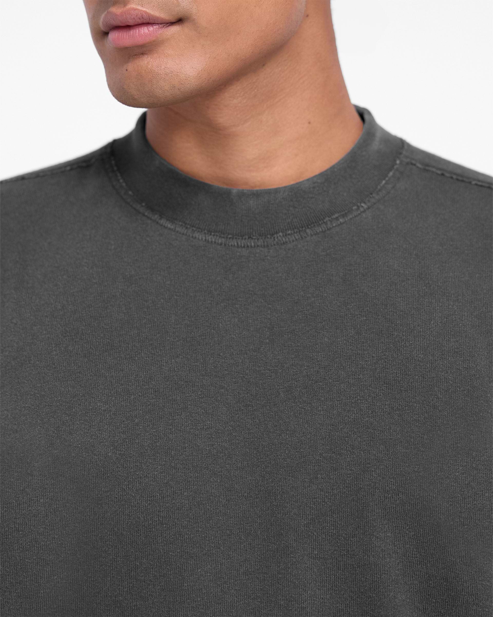 Stepped Hem T-Shirt - Stained Black | REPRESENT