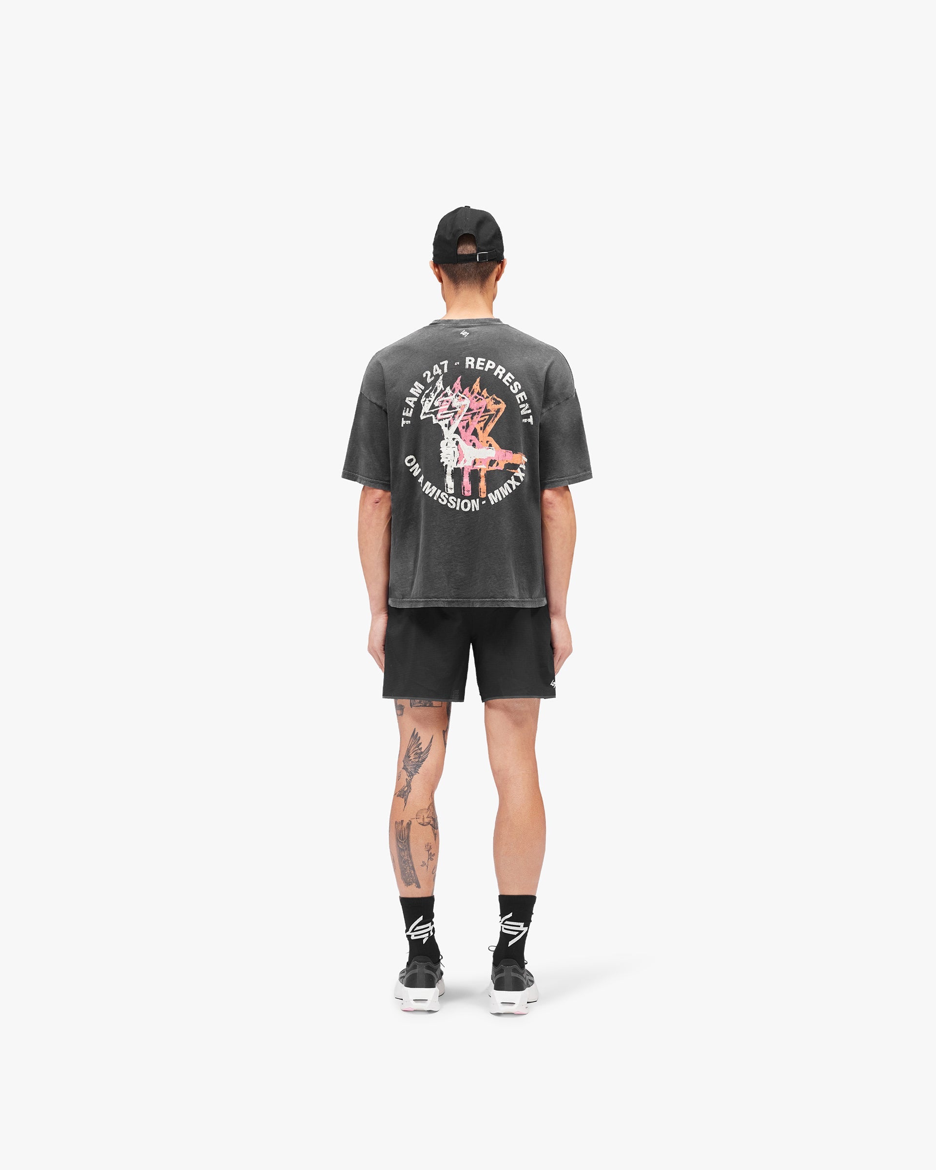 Washed Black 247 Torch T Shirt | 247 SS26 T-Shirts | REPRESENT