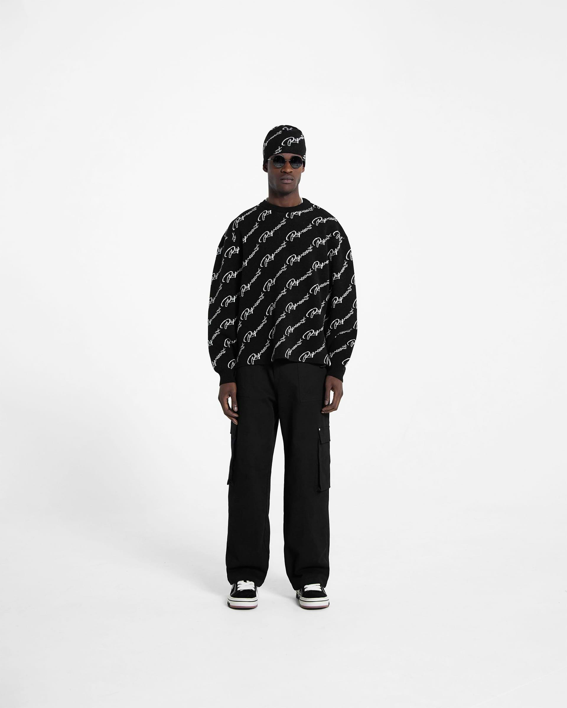 Represent Jacquard Sweater - Black