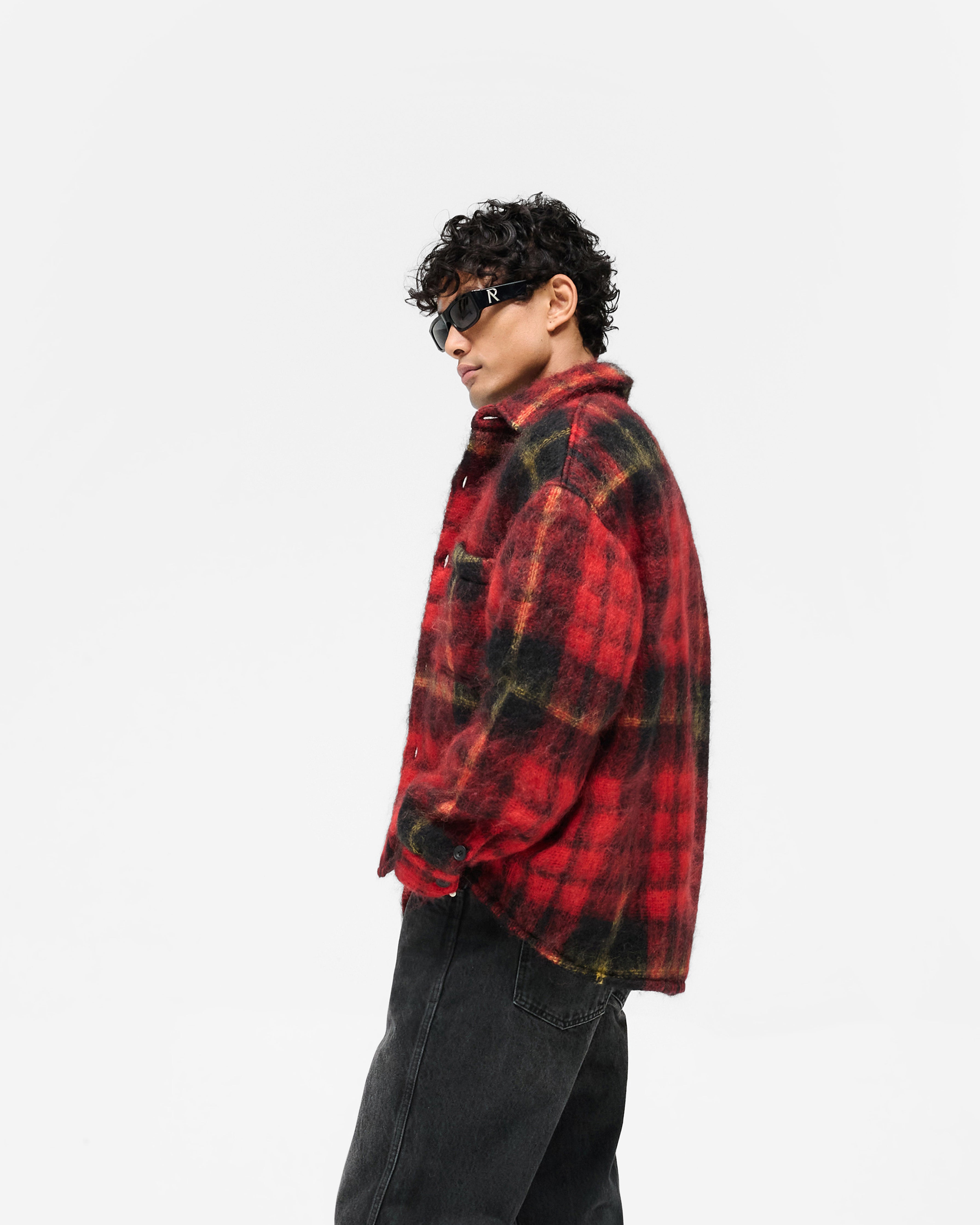 Red Check Mohair Overshirt | Jackets & Outwear | REPRESENT