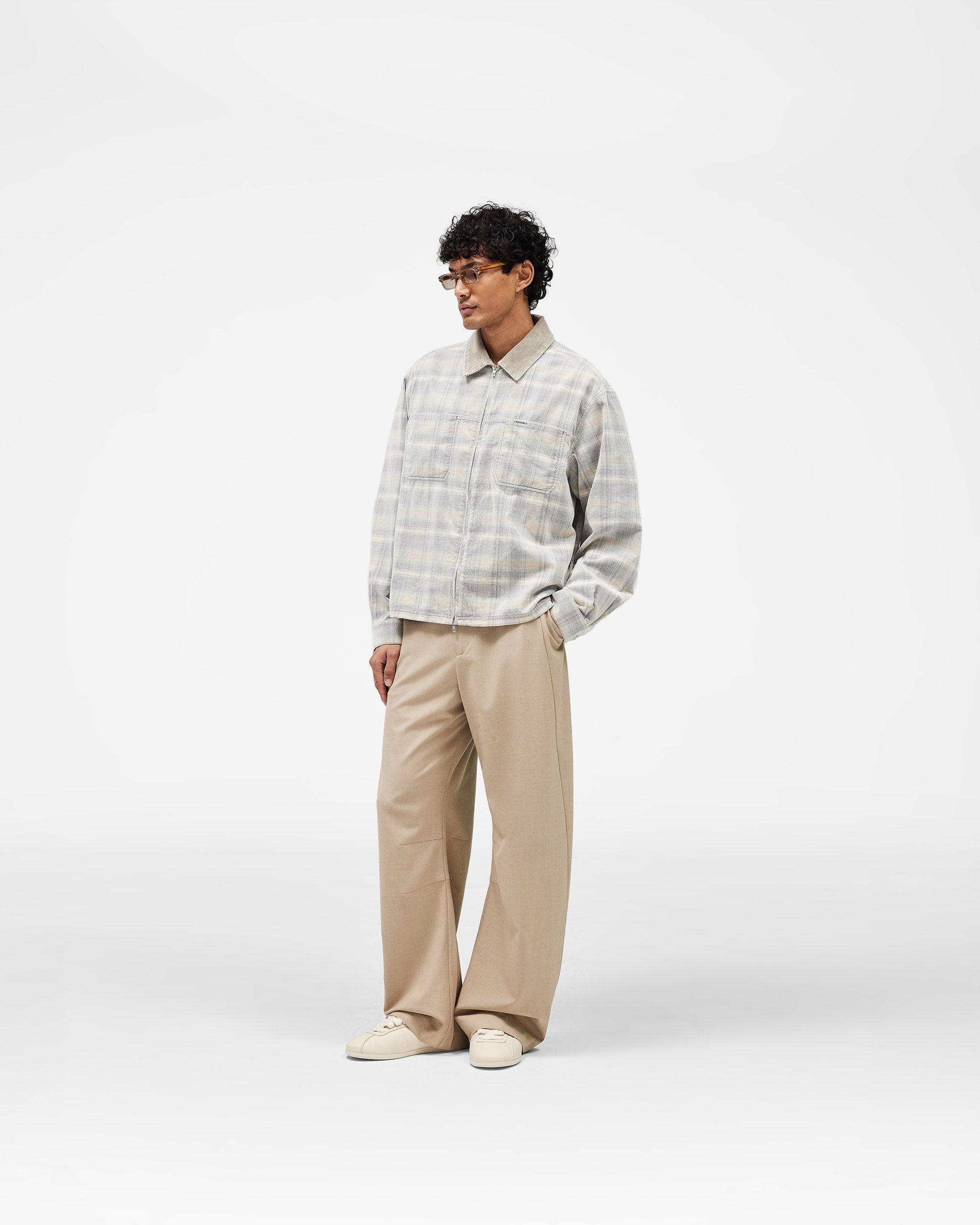 Corduroy Zip Flannel Shirt Mineral | Spring Summer Shirts | REPRESENT