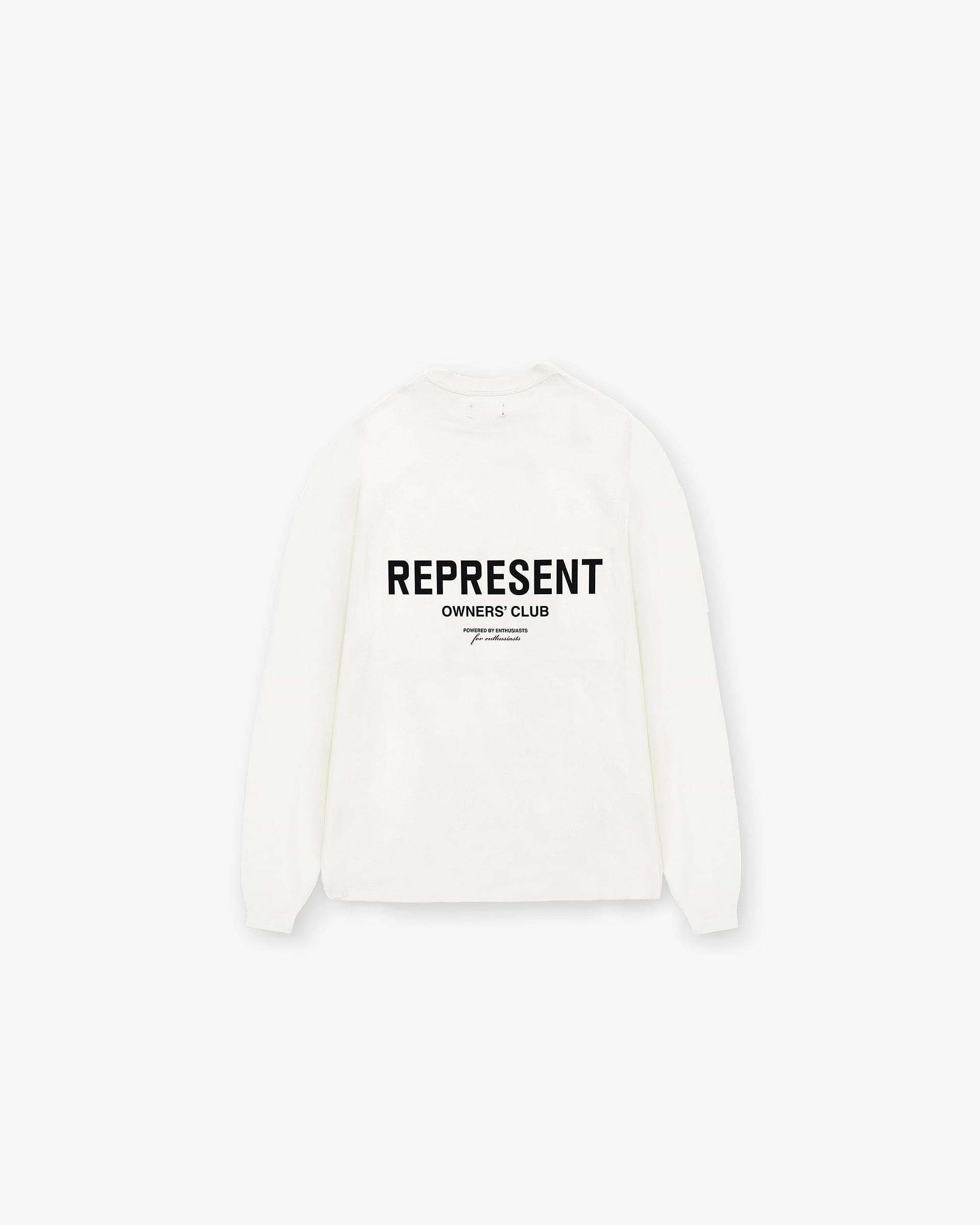 Represent Owners Club Long Sleeve T-Shirt - Flat White