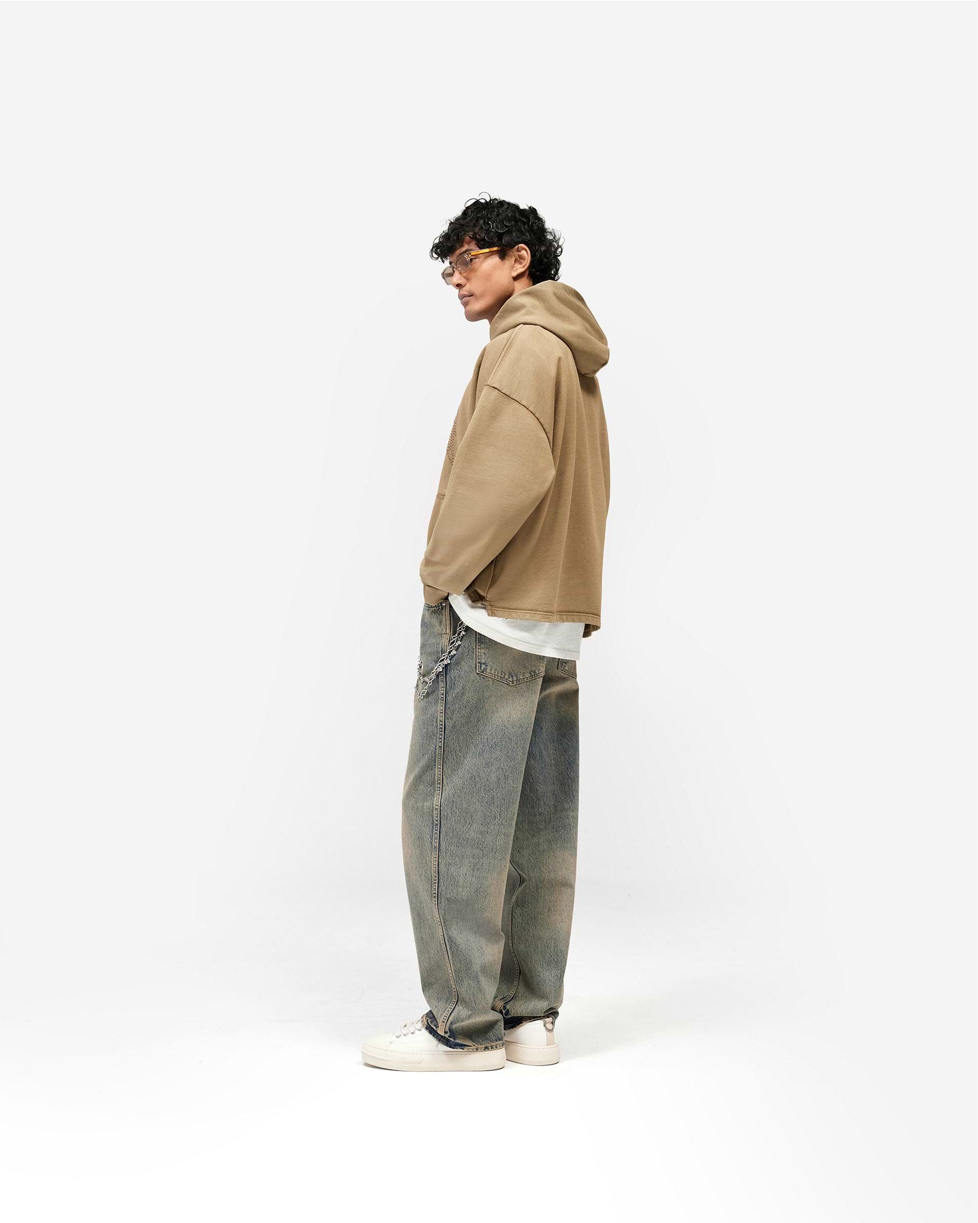 Represent Embellished Hoodie - Vintage Khaki