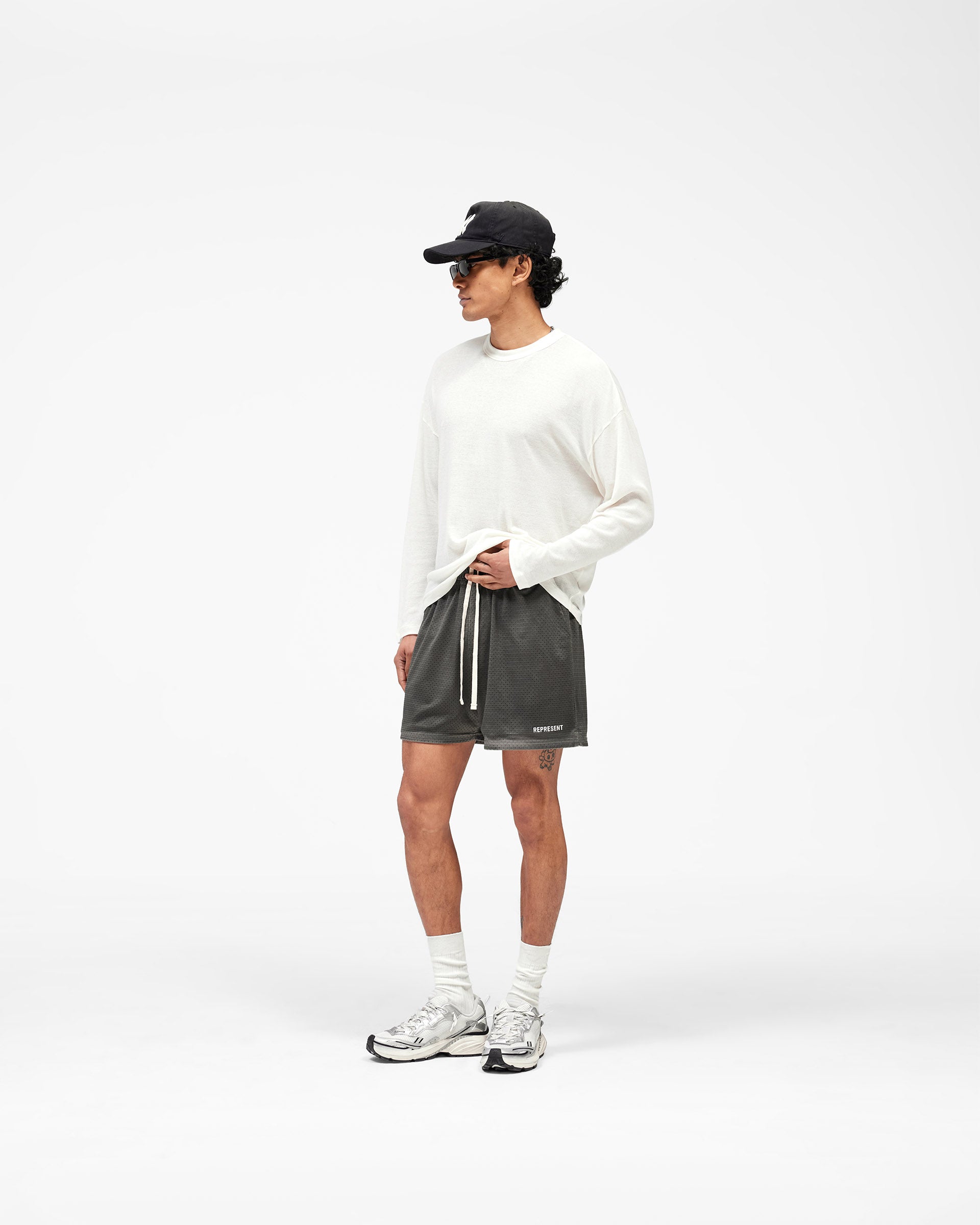 Washed Mesh Shorts - Vintage Khaki