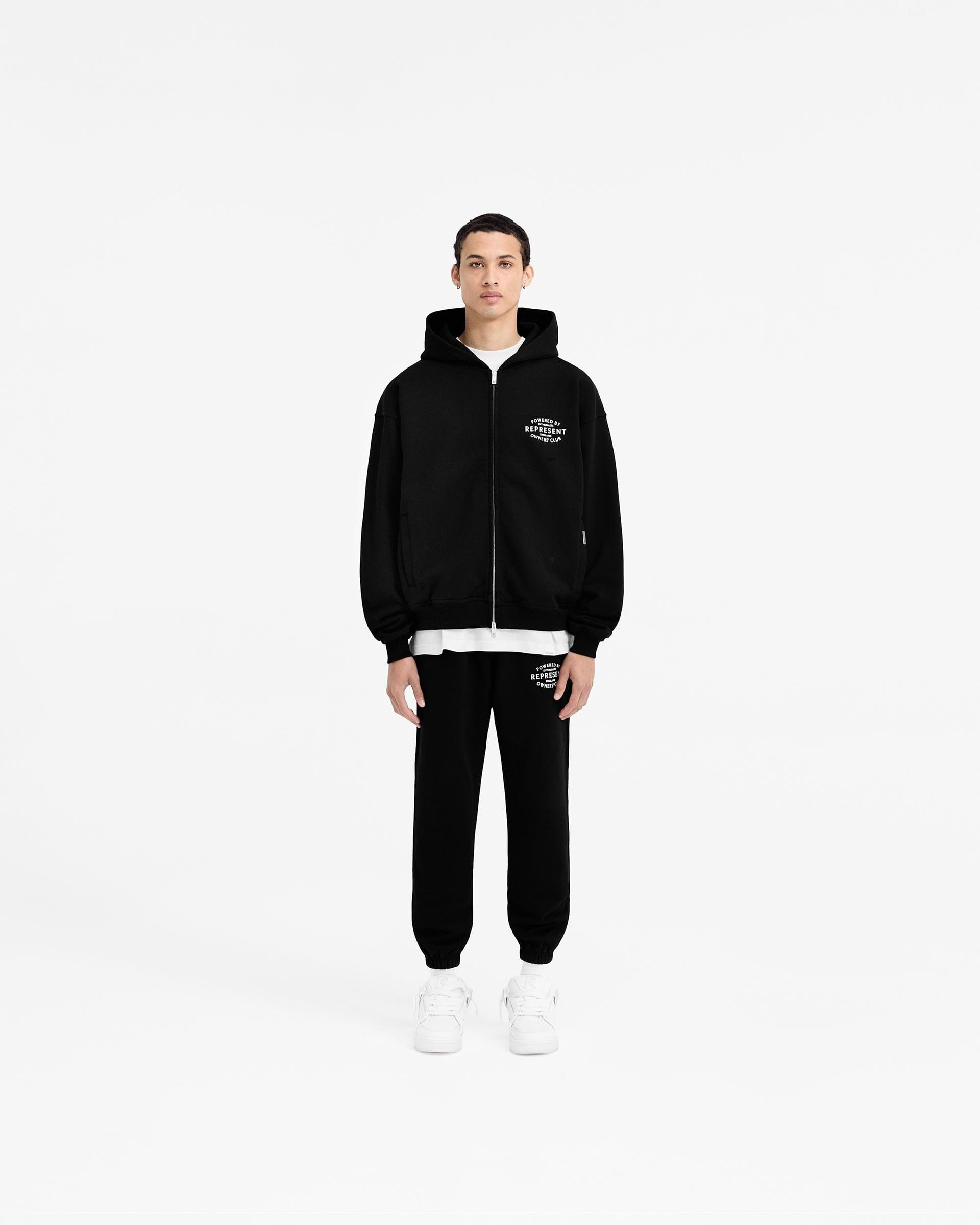 Represent Owners Club Stamp Zip Up Hoodie - Jet Black