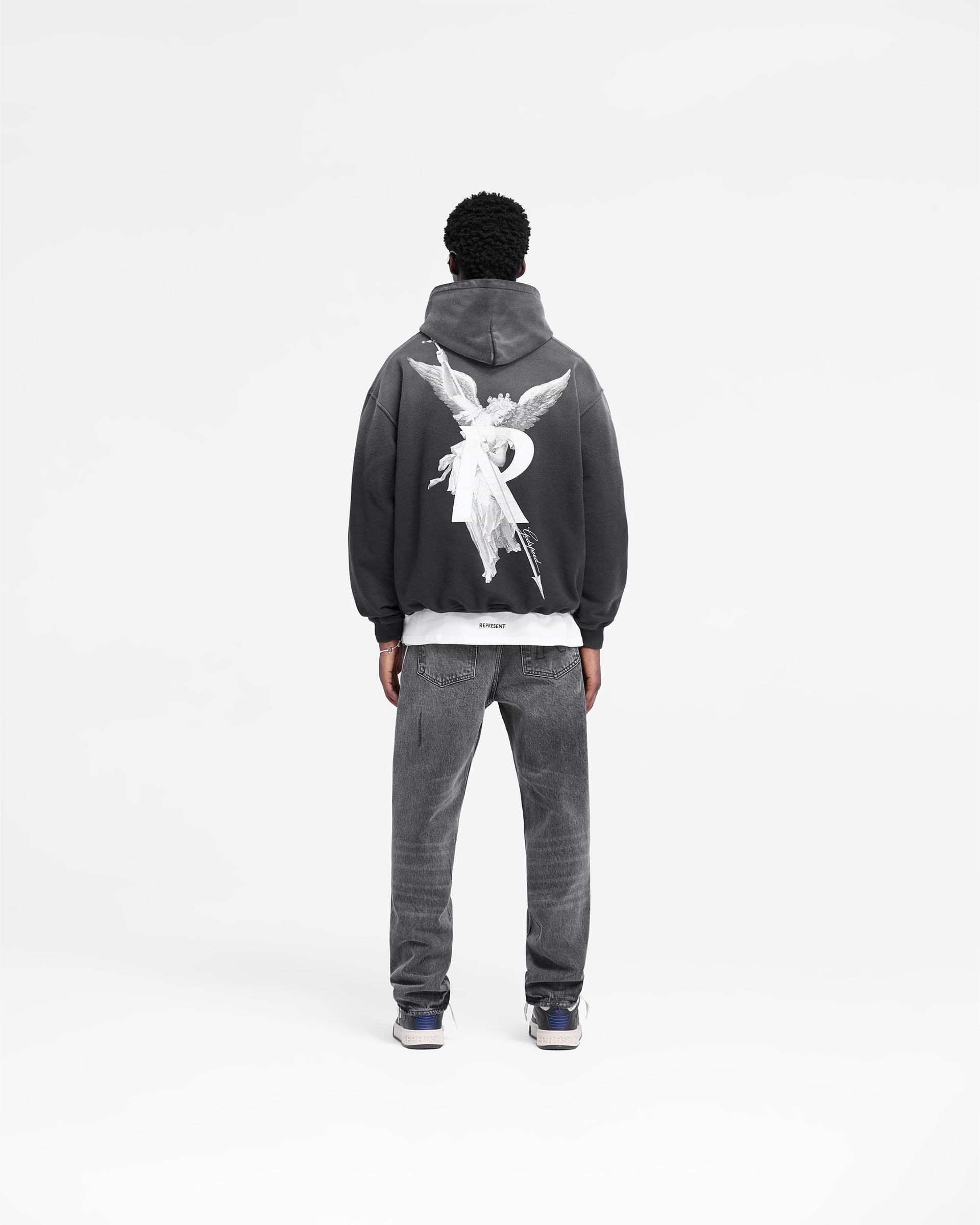 Stained Black Archangel Hoodie | Graphic Hoodies | REPRESENT