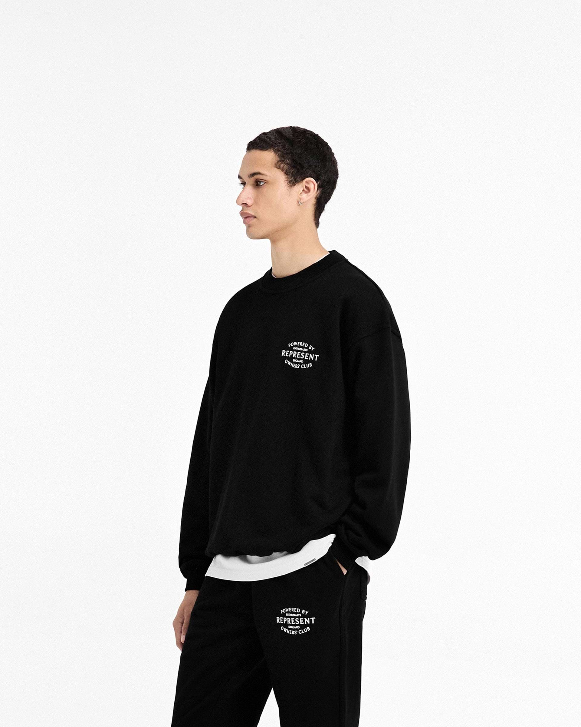 【REPRESENT】OWNERS CLUB STAMP SWEATER スタンプ スウェット Jet Black Sweater | Stamp Owners' Club | REPRESENT