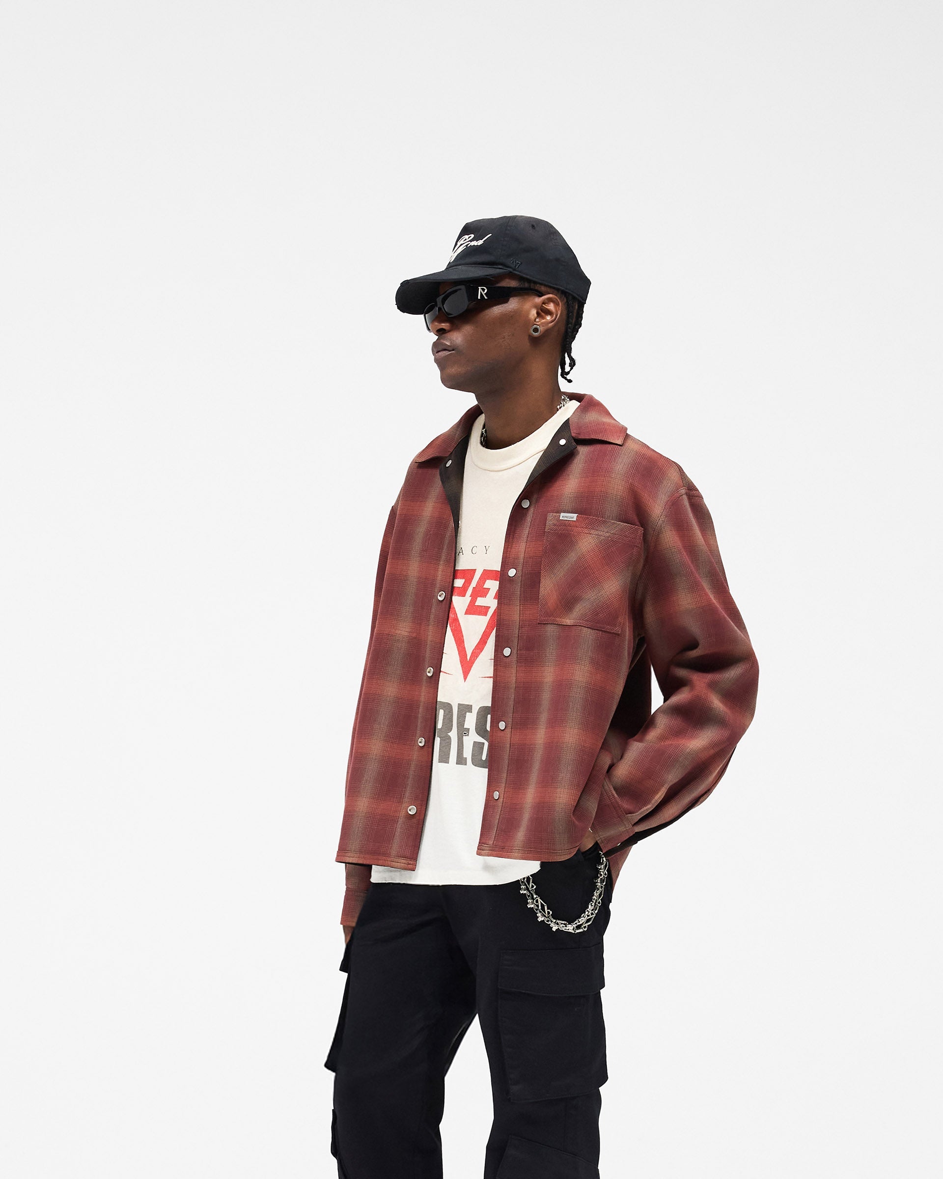 Nero Reversible Check Overshirt | Long Sleeve Shirt | REPRESENT