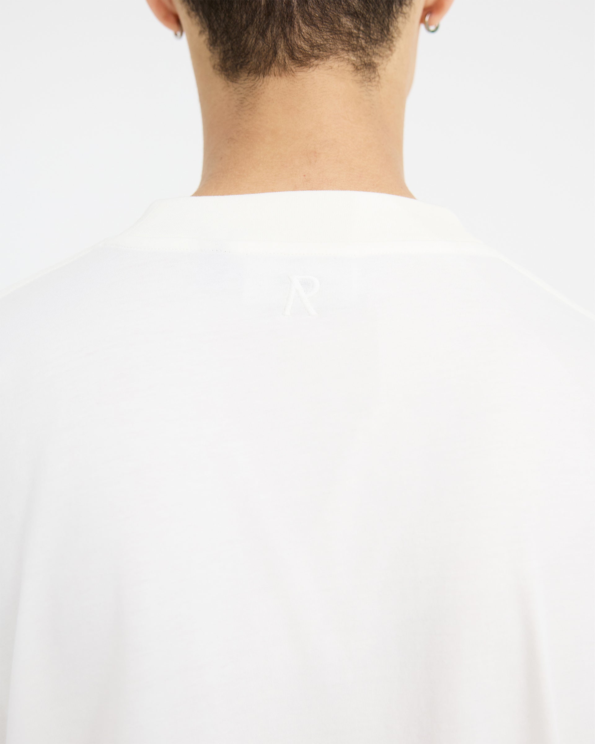 2 x Initial Boxy T-Shirt - Flat White & Black