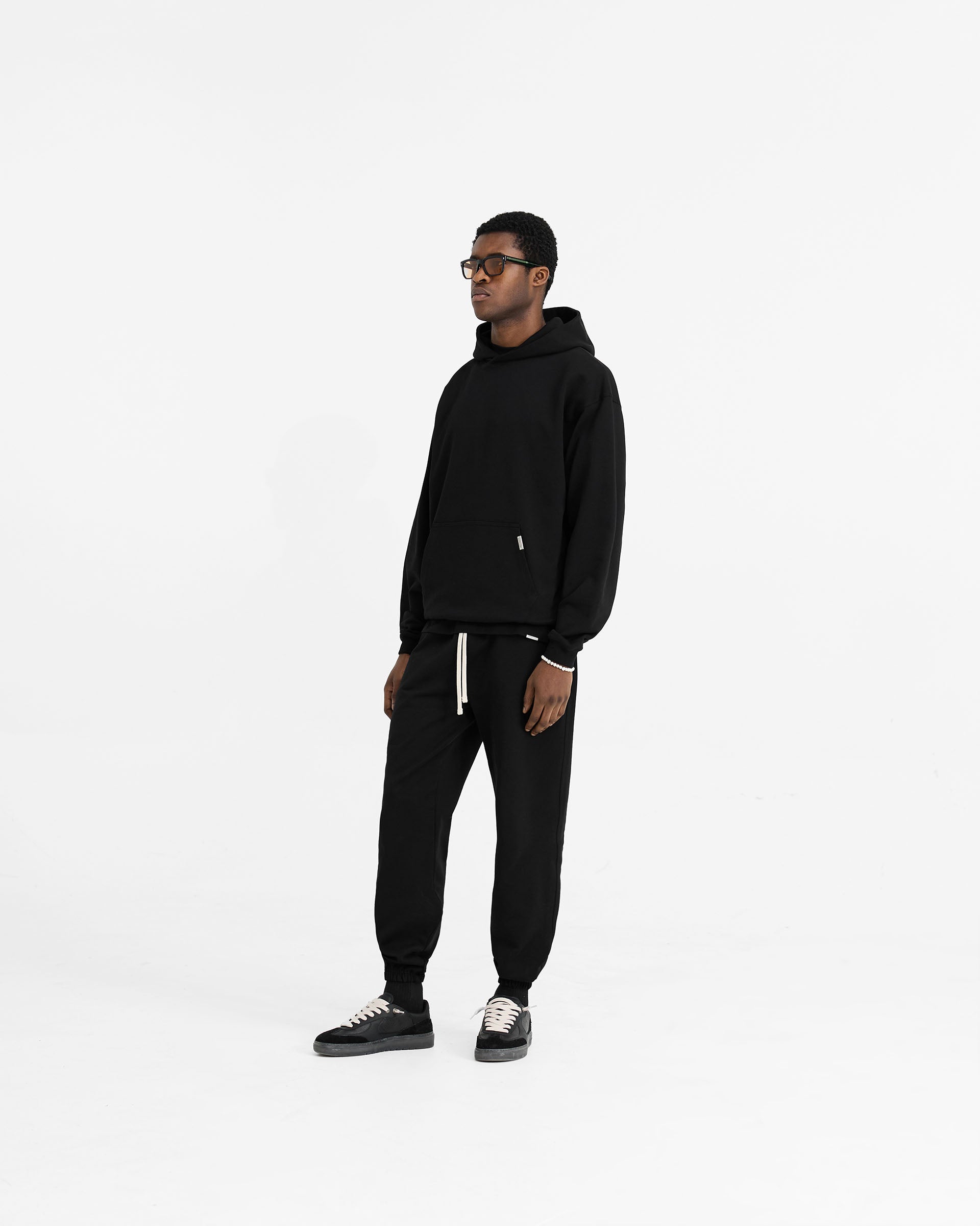 Initial Oversized Hoodie - Black