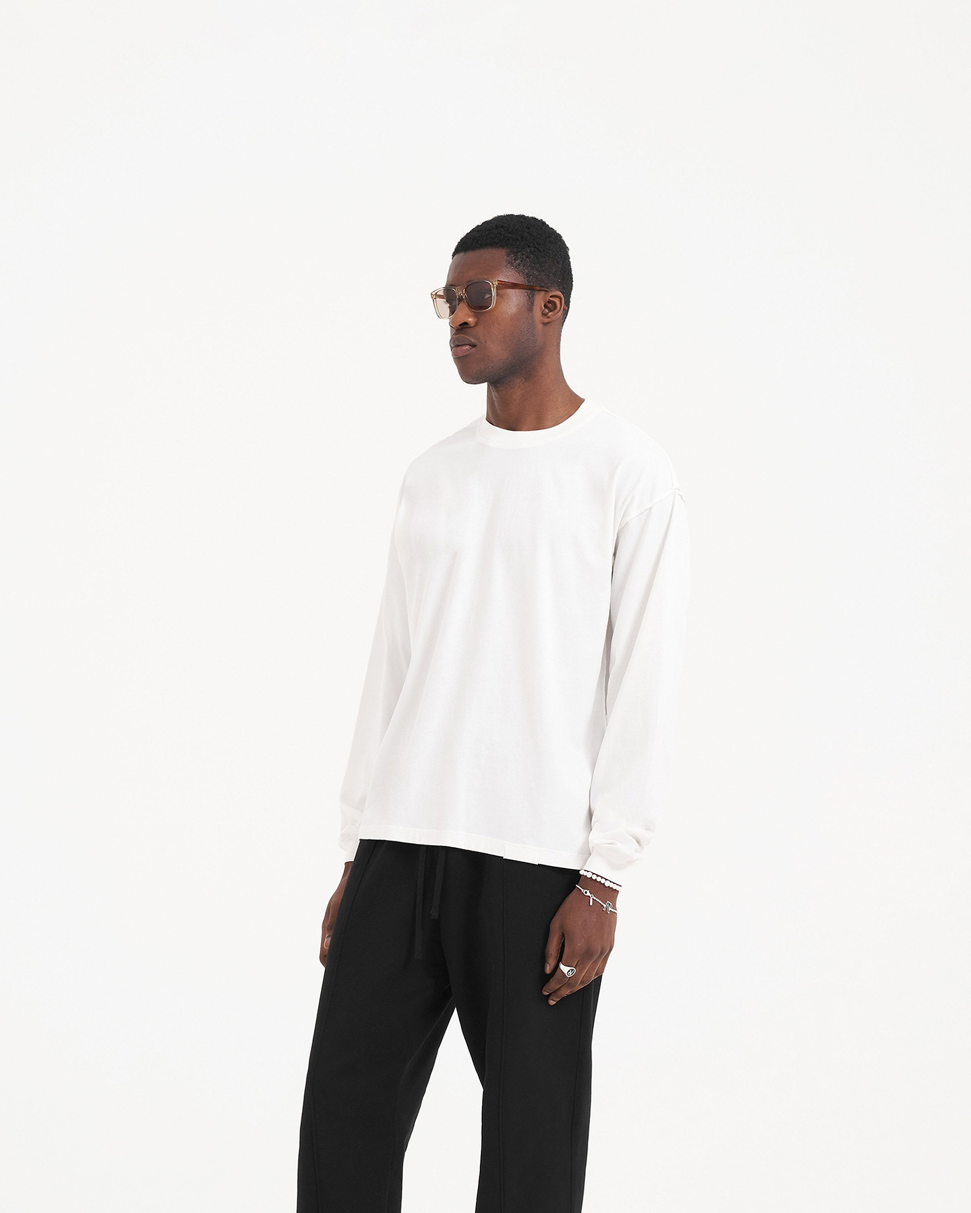 Initial Long Sleeve T-Shirt | Flat White T-Shirts Initial | Represent Clo