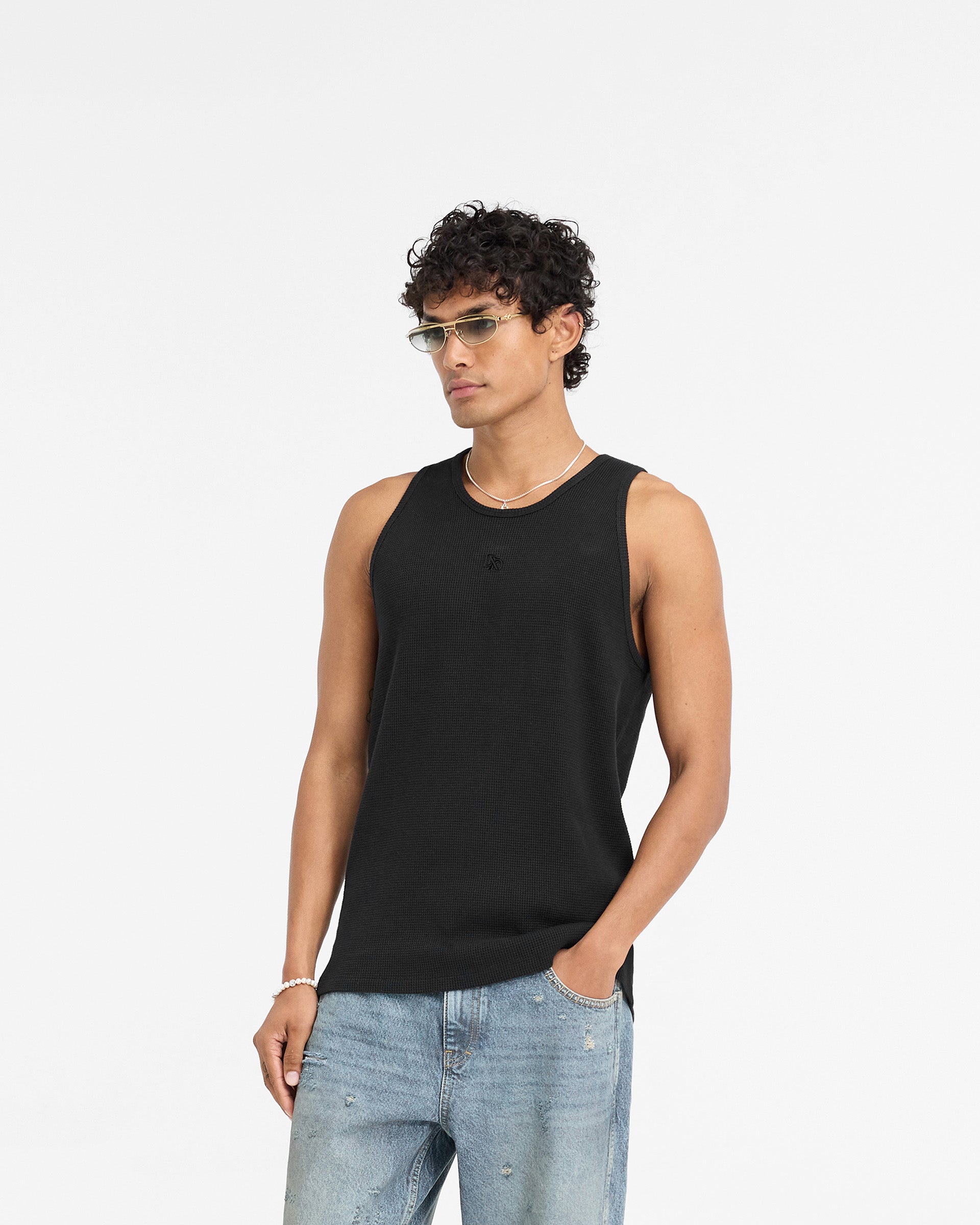 Represent X Duke + Dexter Ribbed Vest - Black