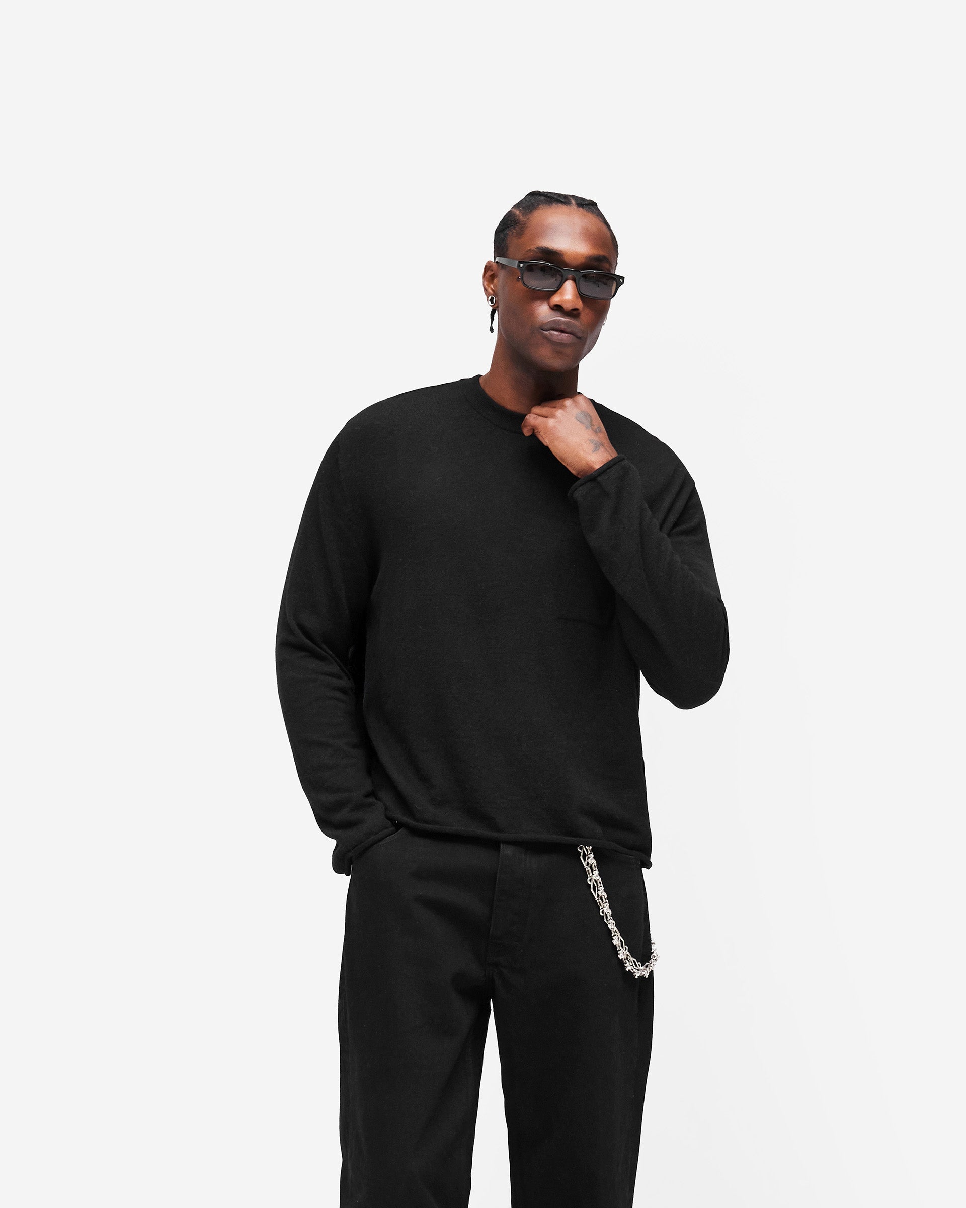 GH Knitted Long Sleeve Top - Jet Black
