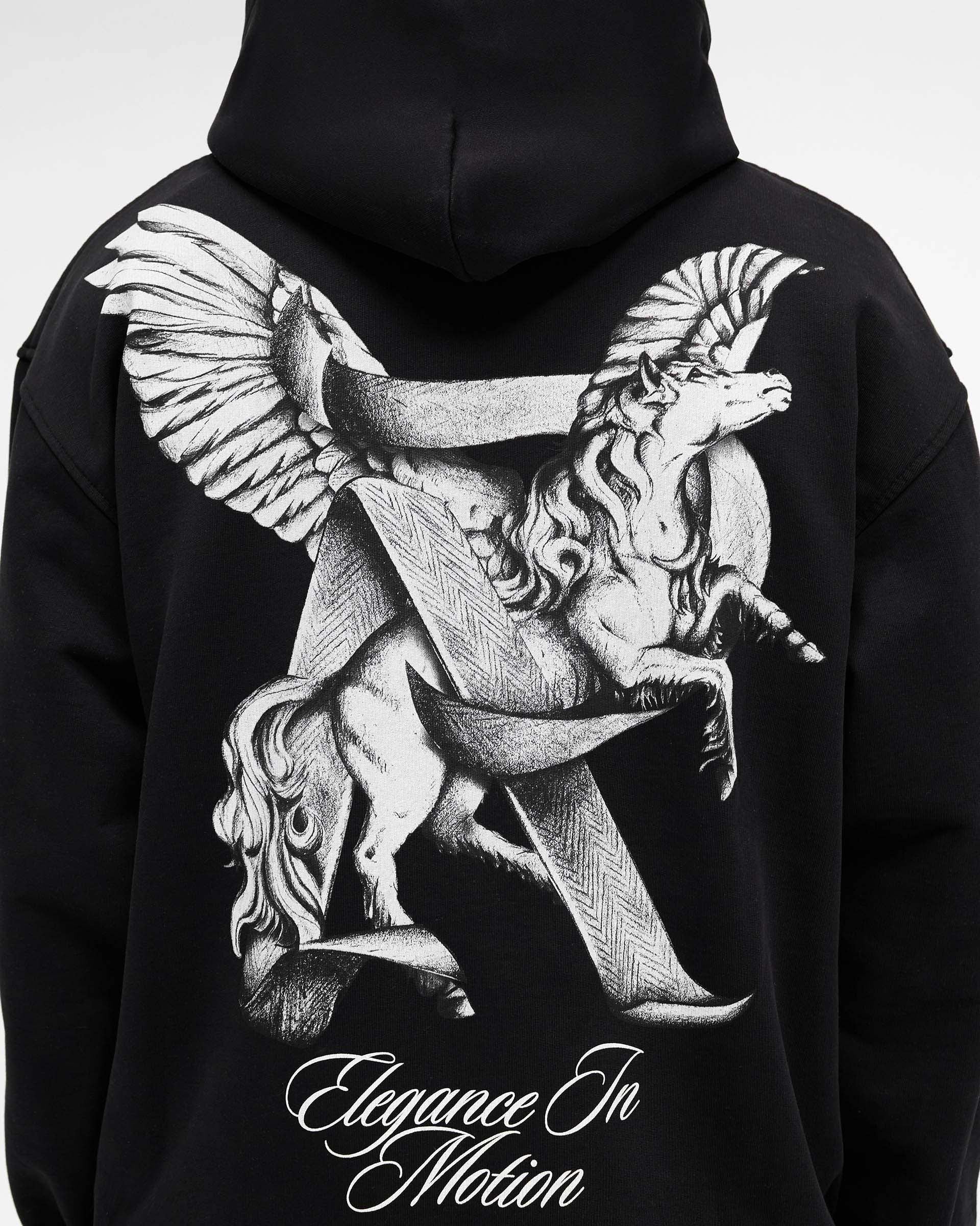 パーカー・フーディ REPRESENT ELEGANCE IN MOTION HOODIE IN COTTON JERSEY Elegance In Motion Hoodie | Jet Black | REPRESENT