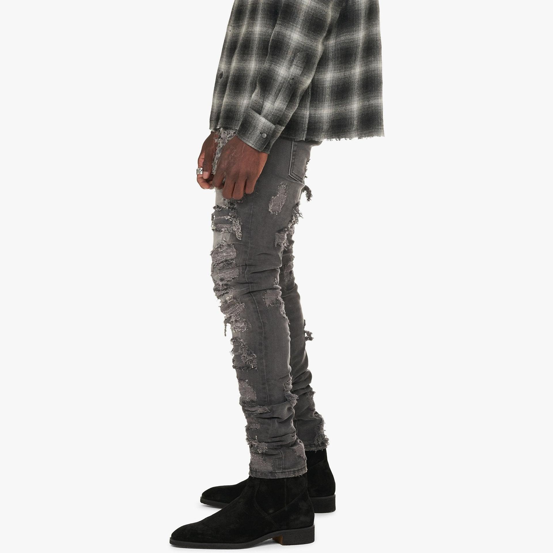 Shredded Denim - Vintage Grey
