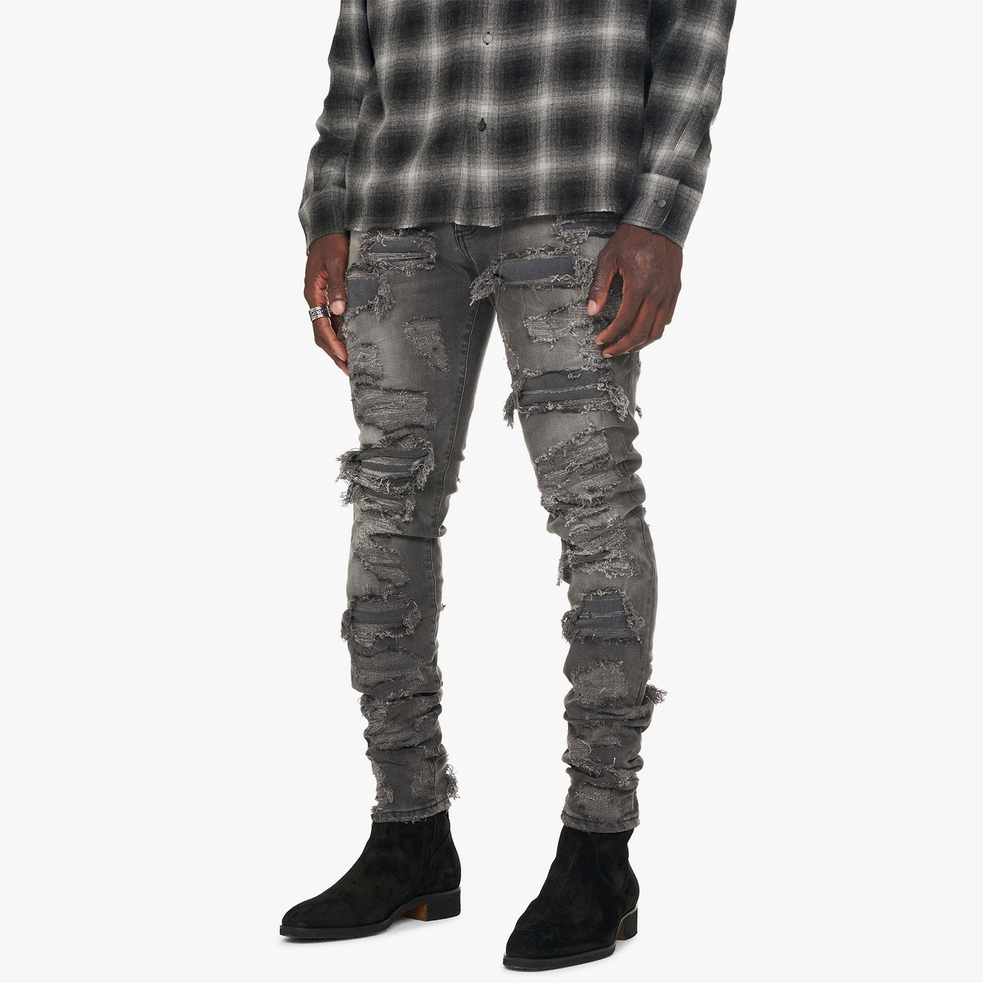 Shredded Denim - Vintage Grey