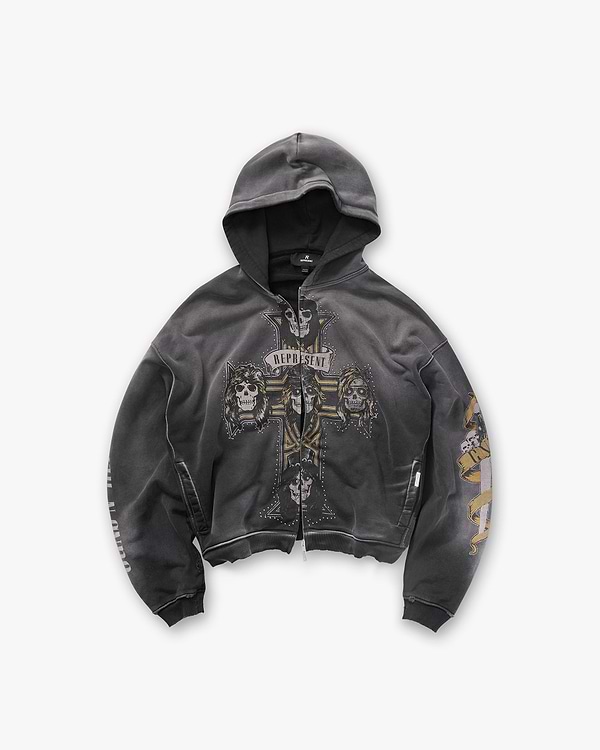 Represent X Guns N' Roses Cross Zip Through Hoodie