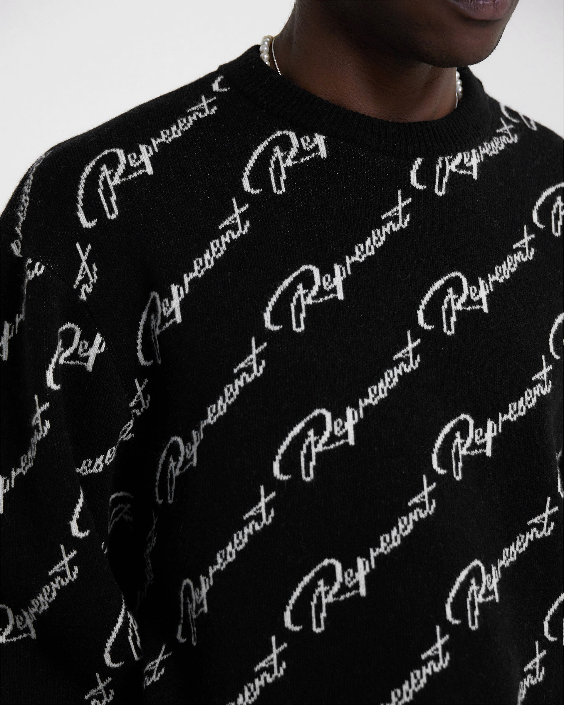 Represent Jacquard Sweater - Black