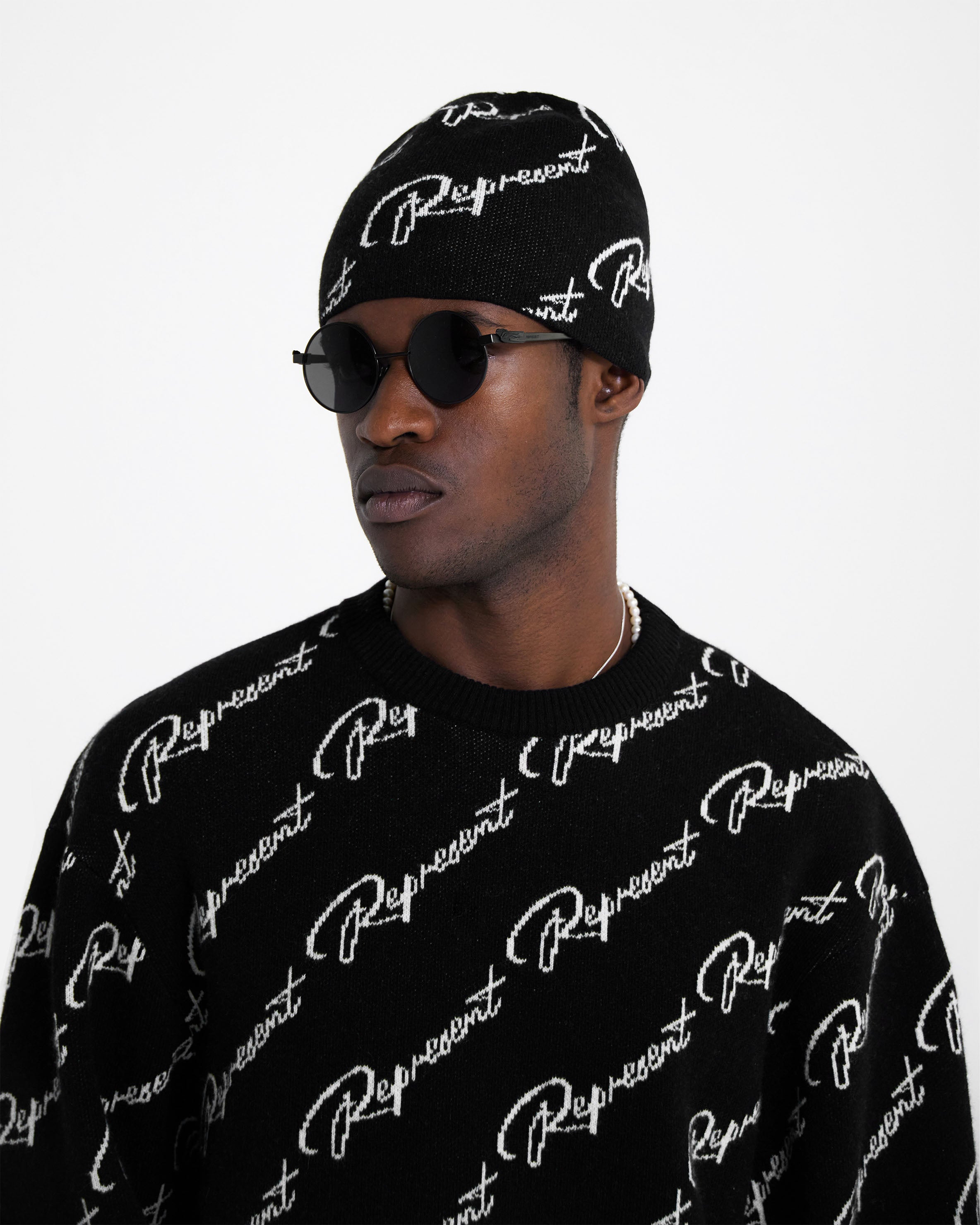 Represent Jacquard Sweater - Black