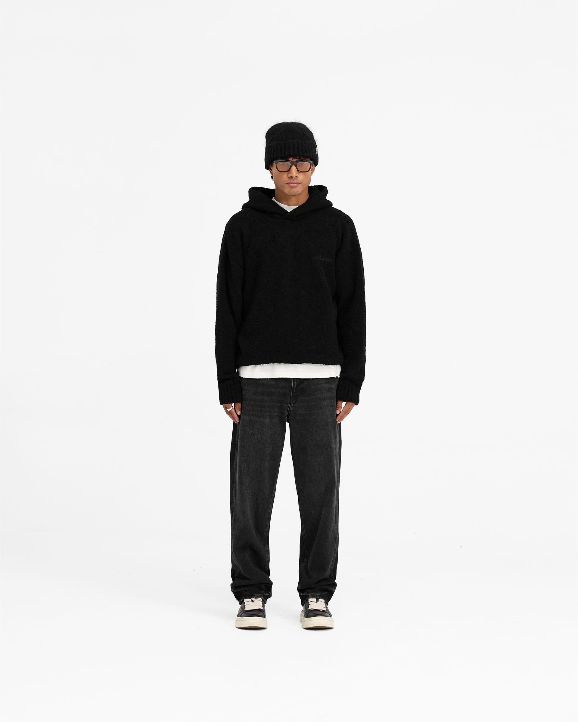 Heavy Boucle Hoodie - Jet Black