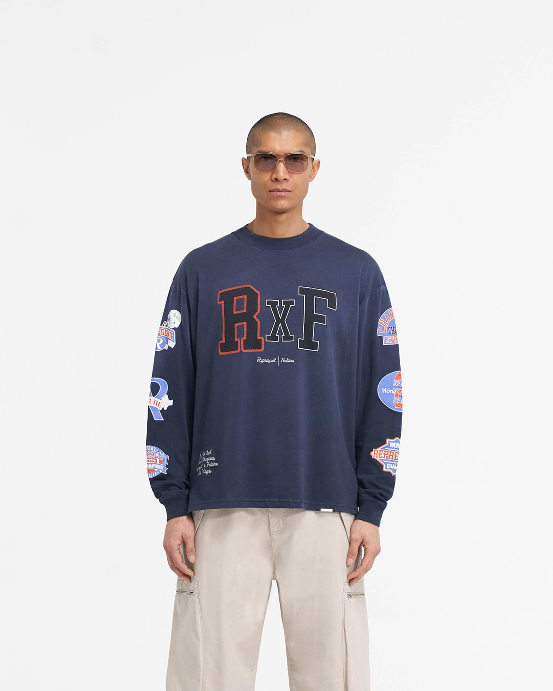 Represent X Feature Champions Long Sleeve T-Shirt - Midnight Navy