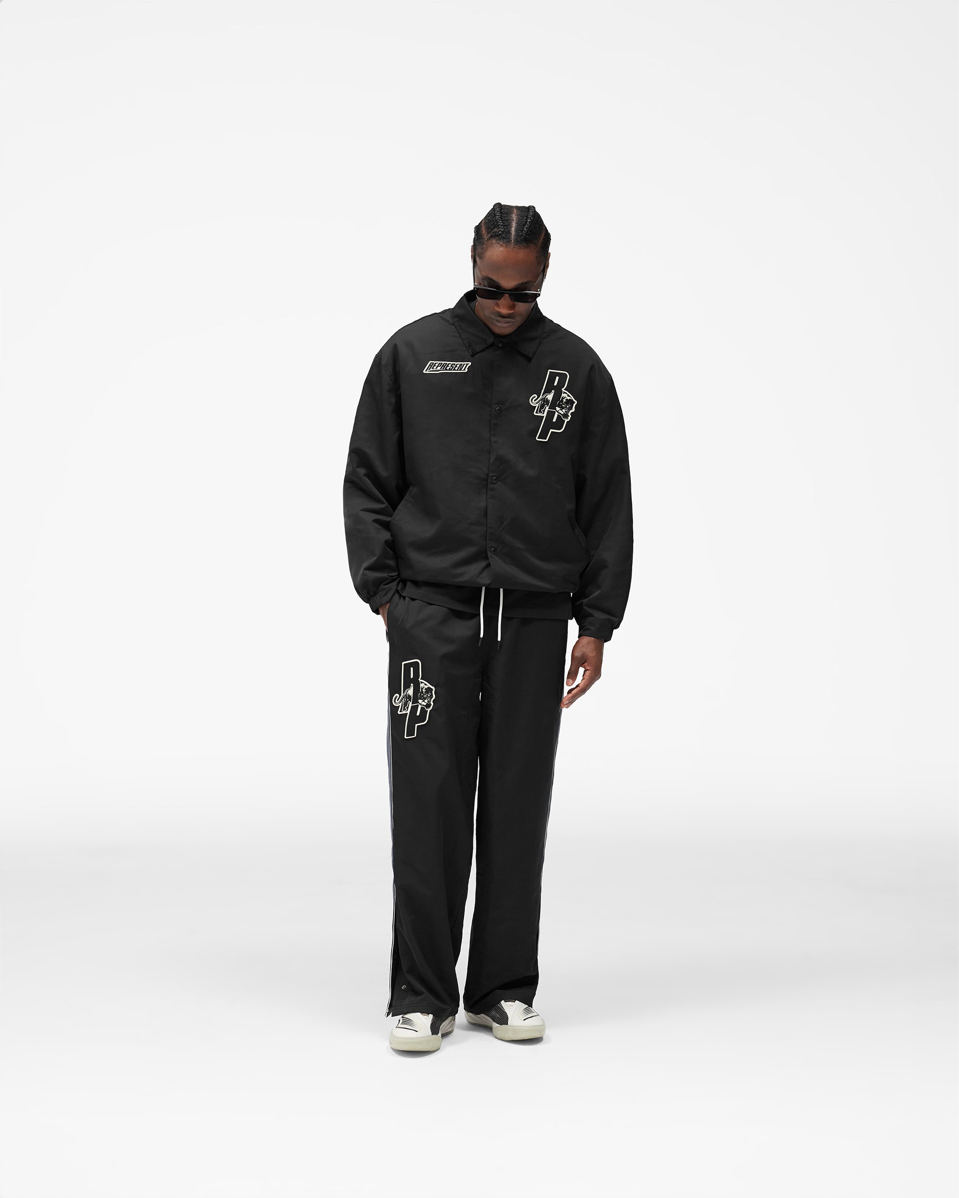 Black Represent x Puma Hoops Coach Jacket | Mens Jackets | REPRESENT
