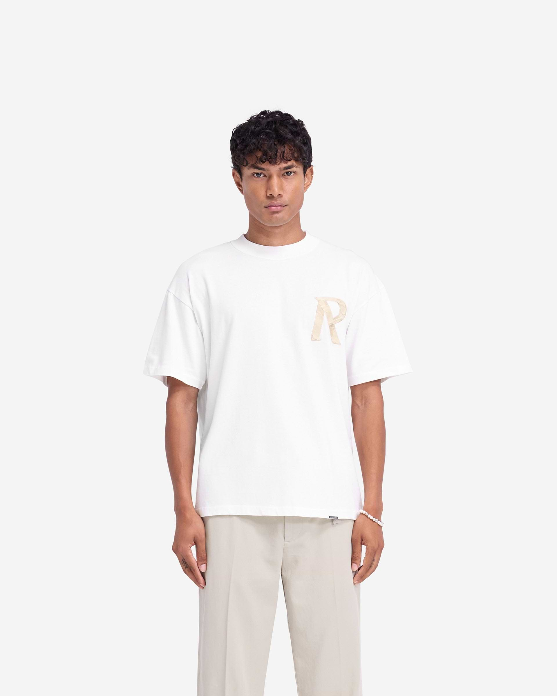 Masking Tape Initial T-Shirt - Flat White