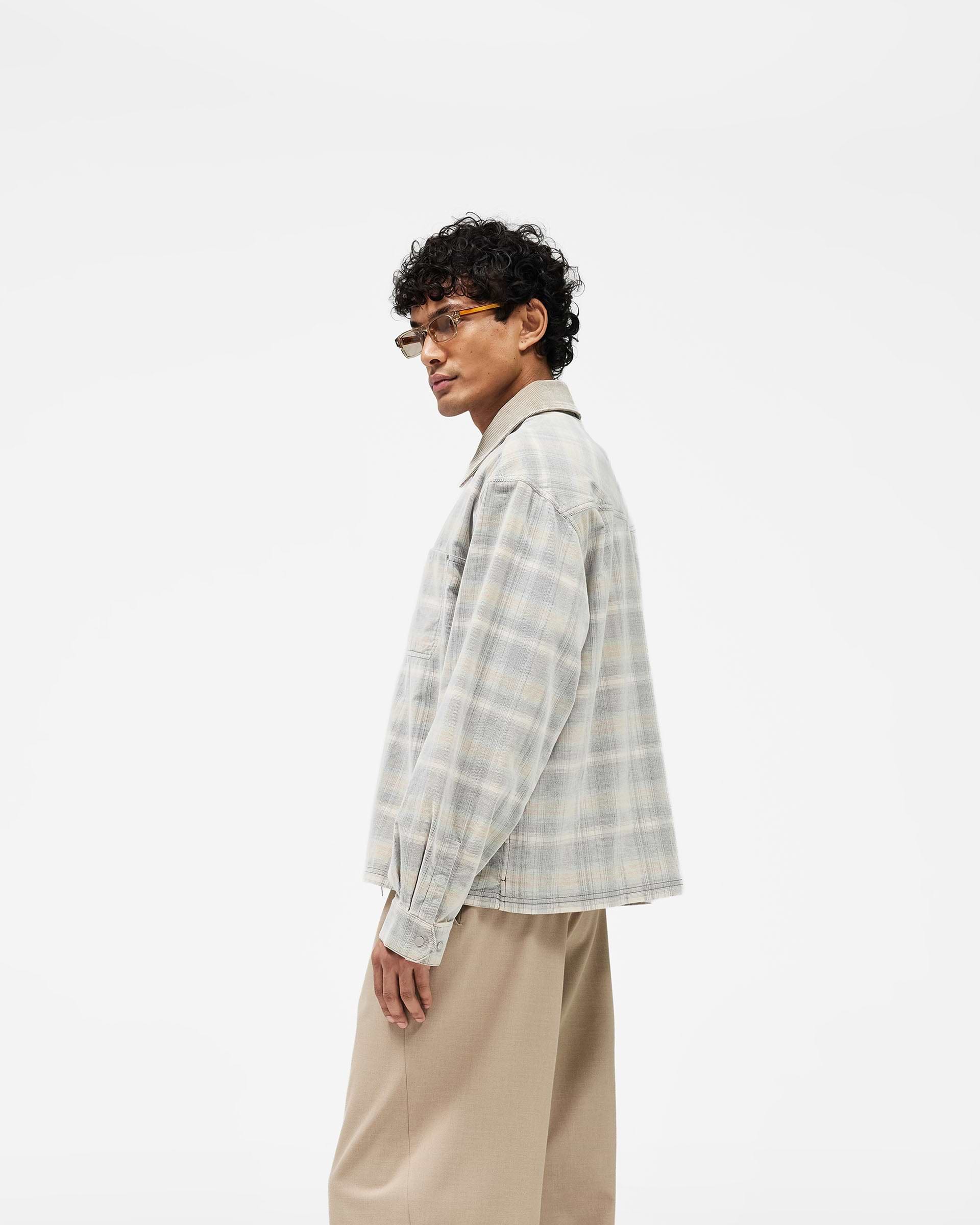 Corduroy Zip Flannel Shirt Mineral | Spring Summer Shirts | REPRESENT