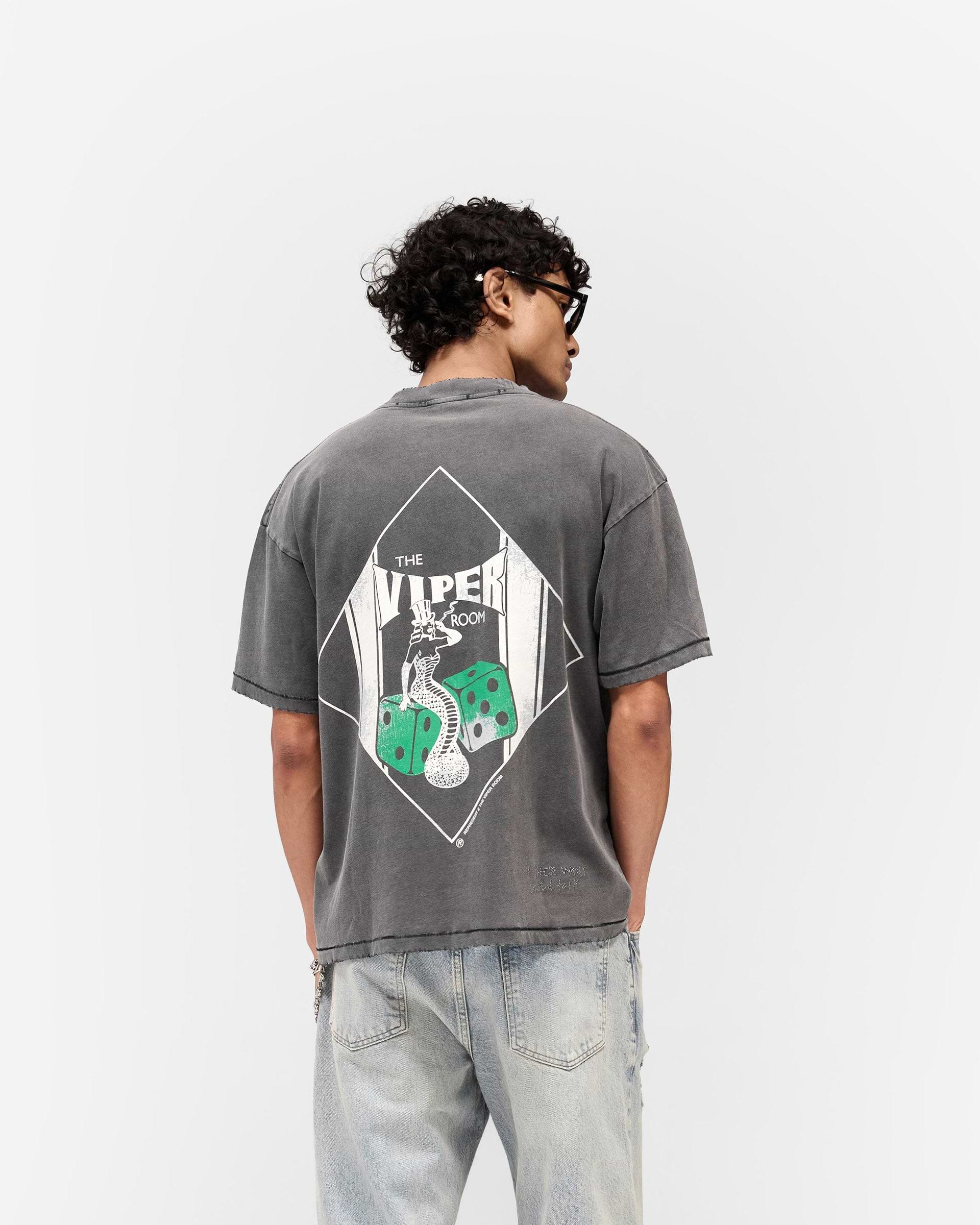 Viper Room Dice T-Shirt Vintage Grey | Oversized Cotton Tee