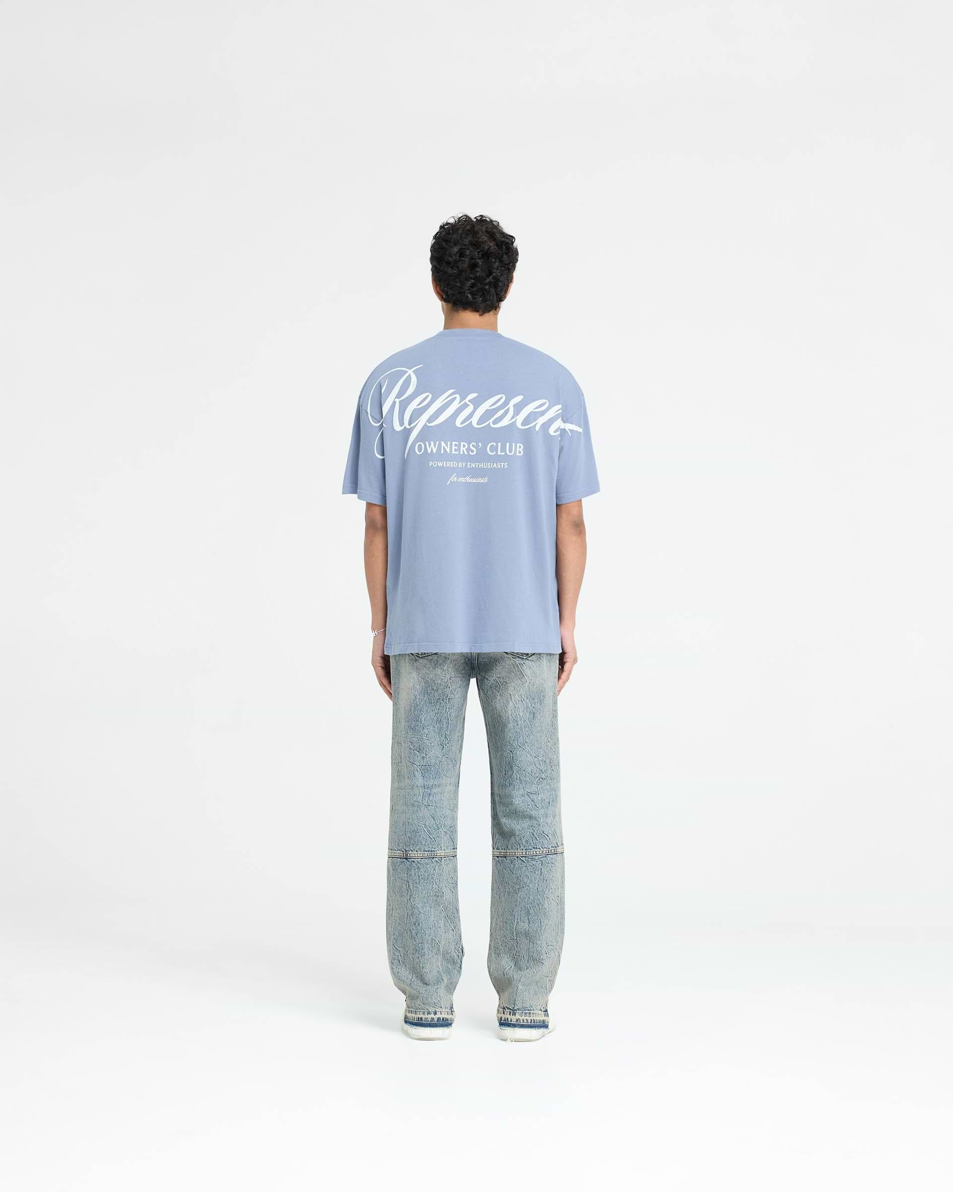 Represent Owners Club Script T-Shirt - Dusty Blue