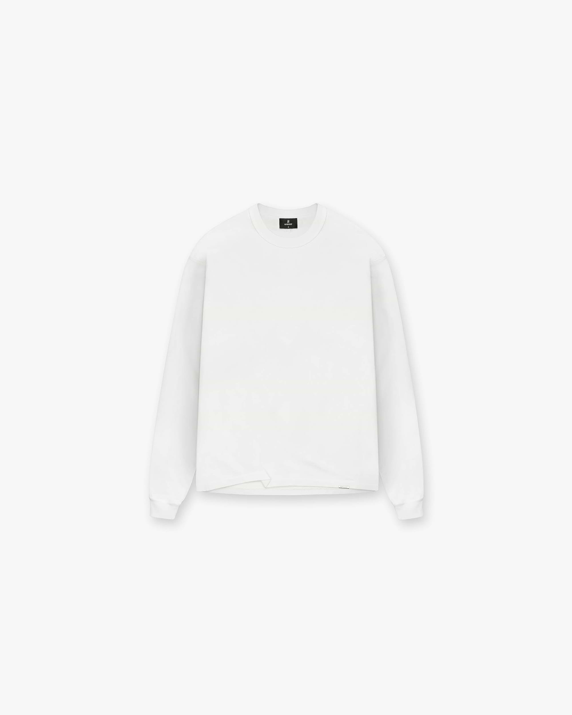 Heavyweight Initial Long Sleeve T-Shirt - Flat White