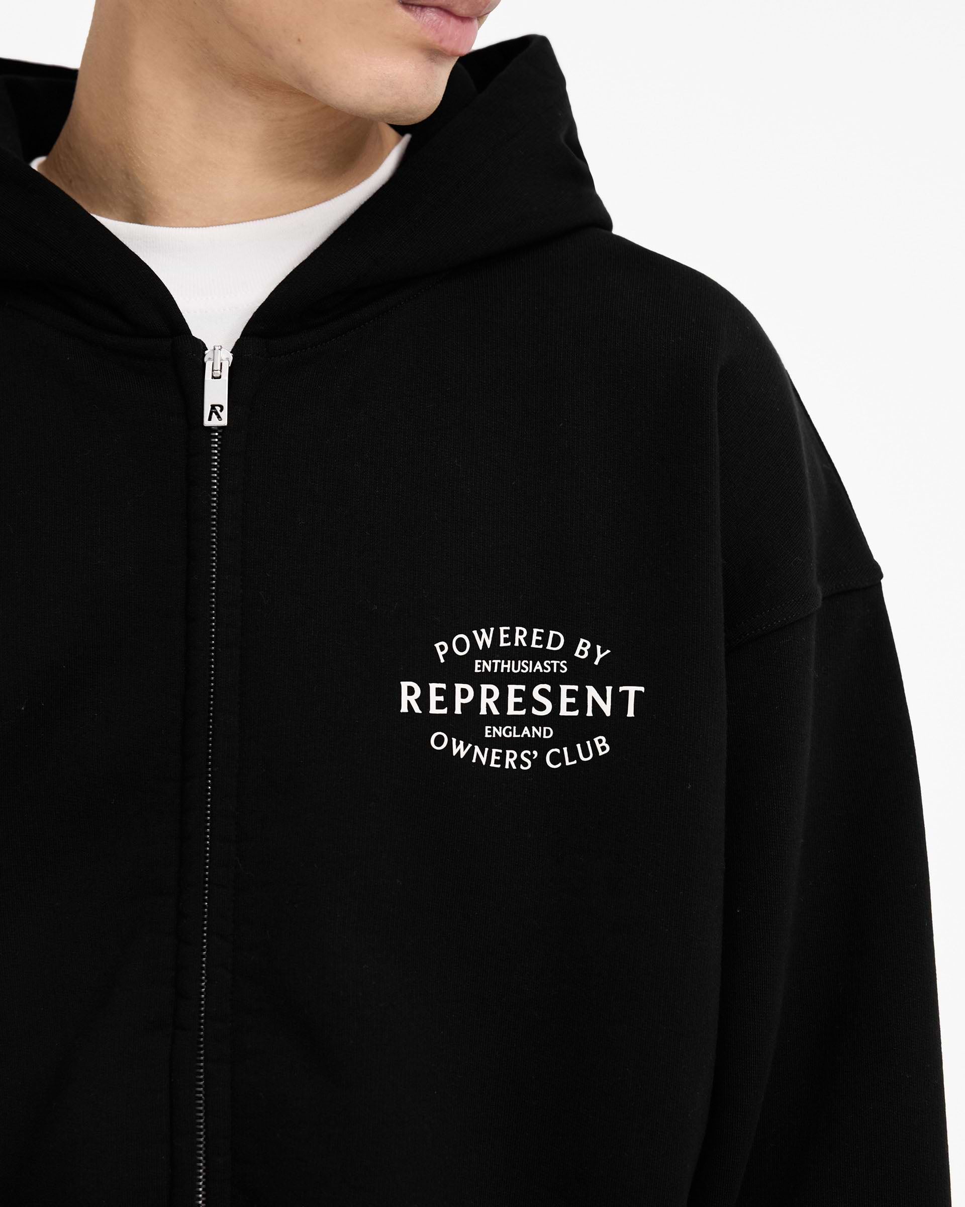 Jet Black Zip Hoodie | Stamp Owners' Club | REPRESENT