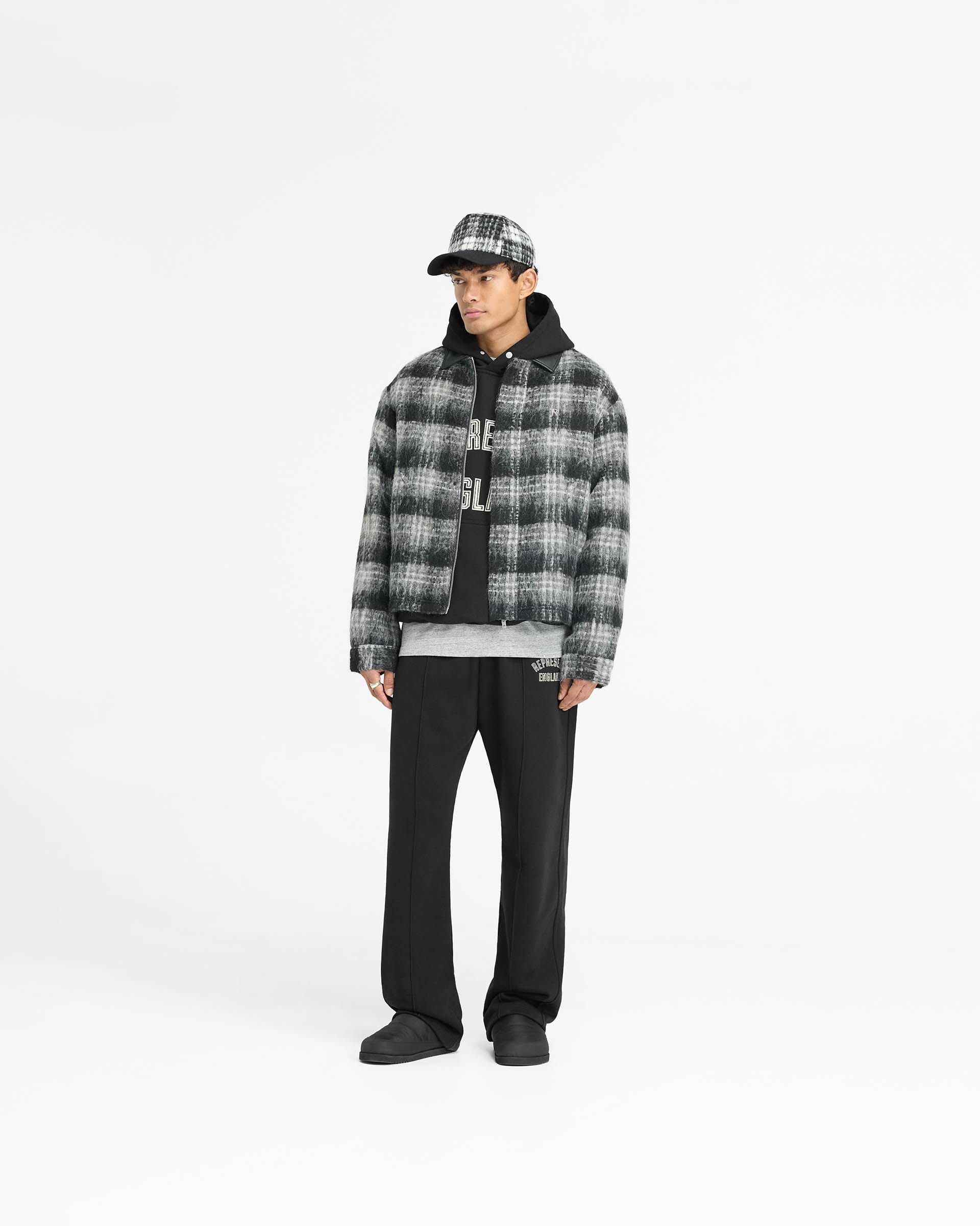 Flannel Check Overshirt - Jet Black