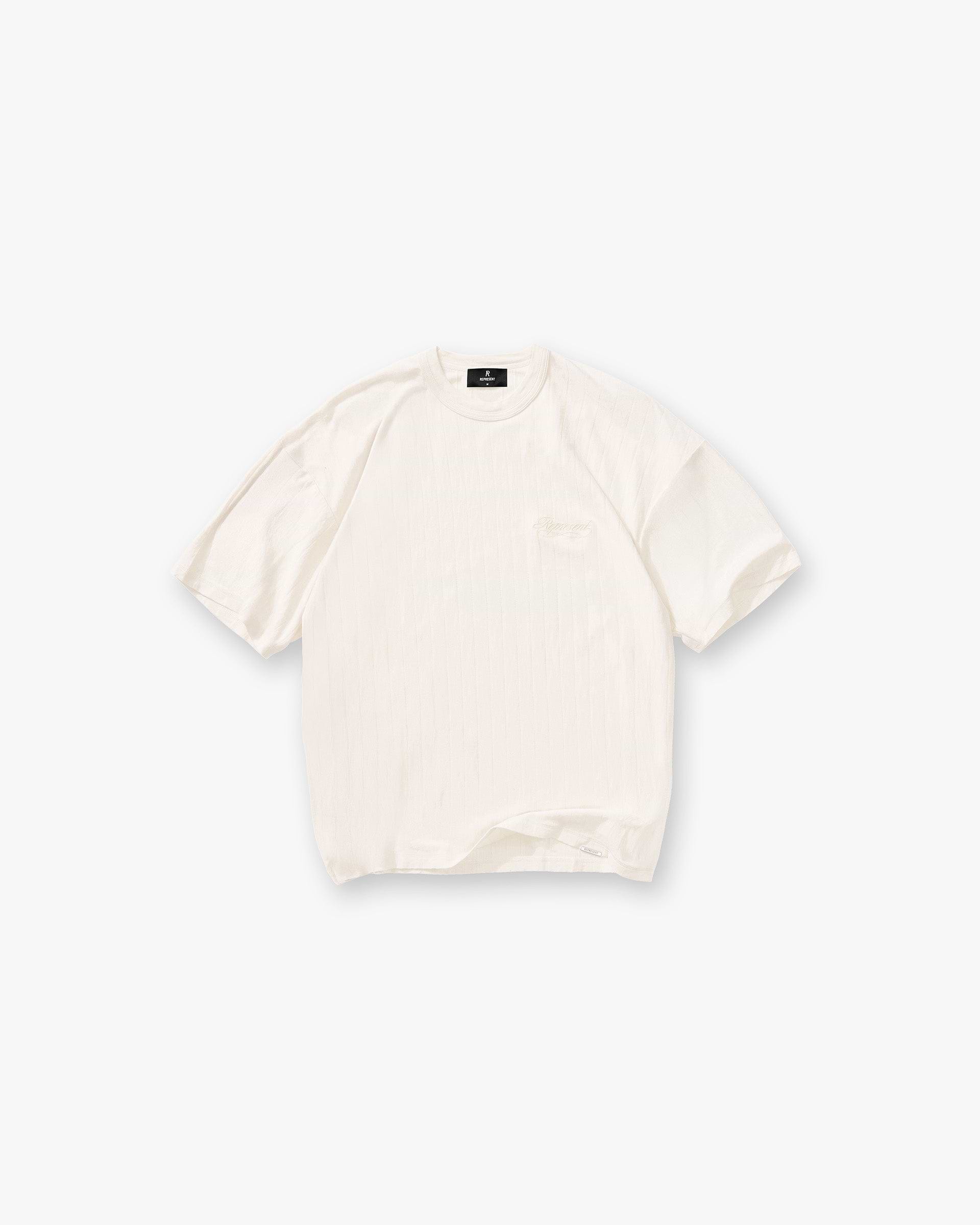 Slub Script T-Shirt - Aged White