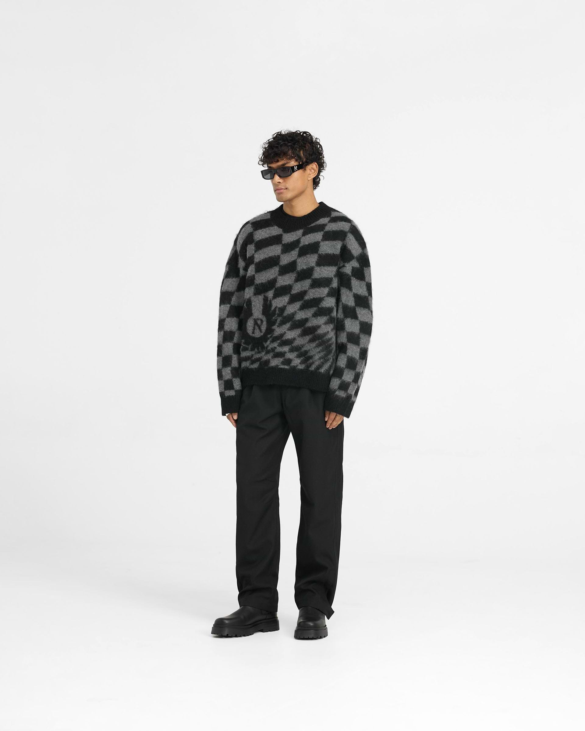 Represent X Belstaff Checkerboard Knit Sweater - Shadow