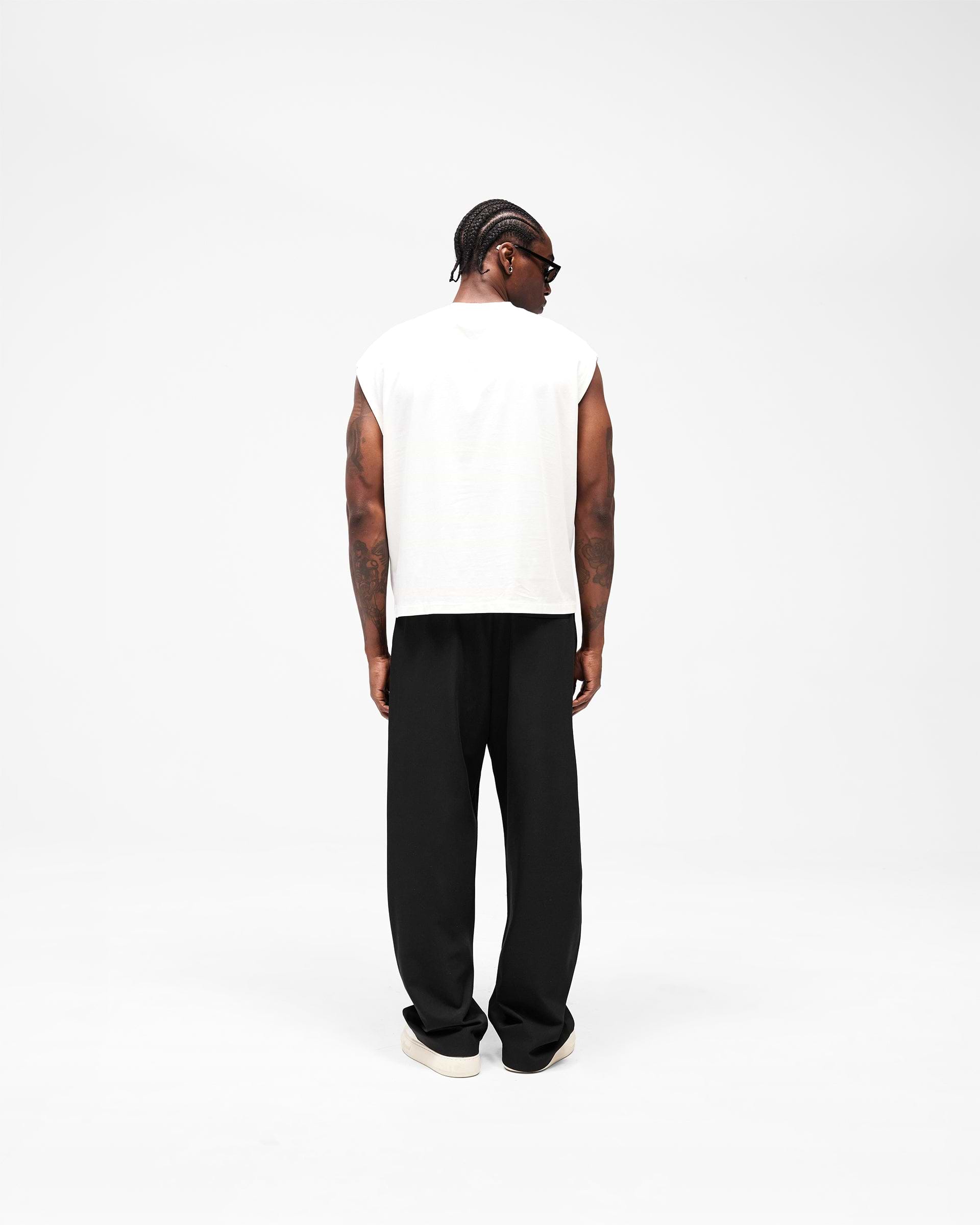 Initial Boxy Tank - Flat White