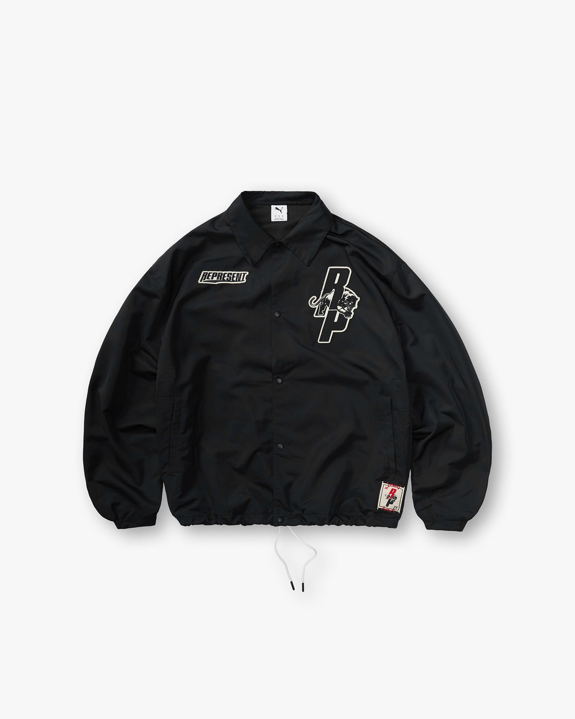 Black Represent x Puma Hoops Coach Jacket | Mens Jackets | REPRESENT