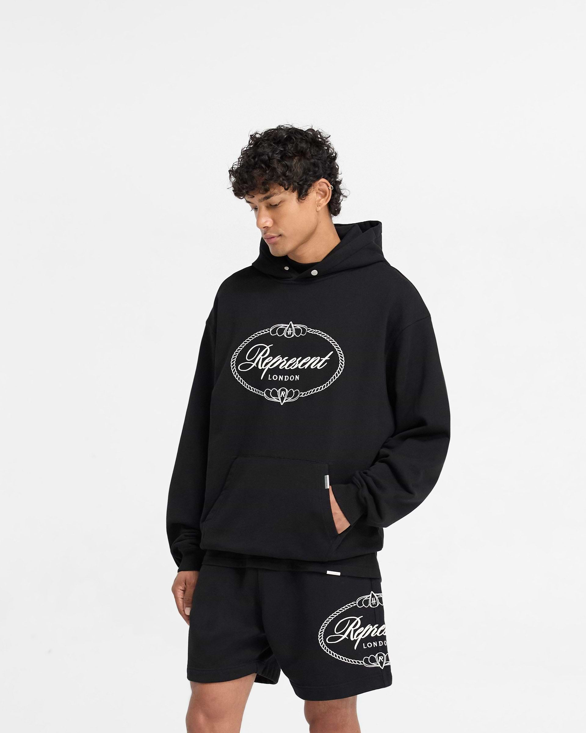 Represent X Harrods Crest Hoodie - Jet Black