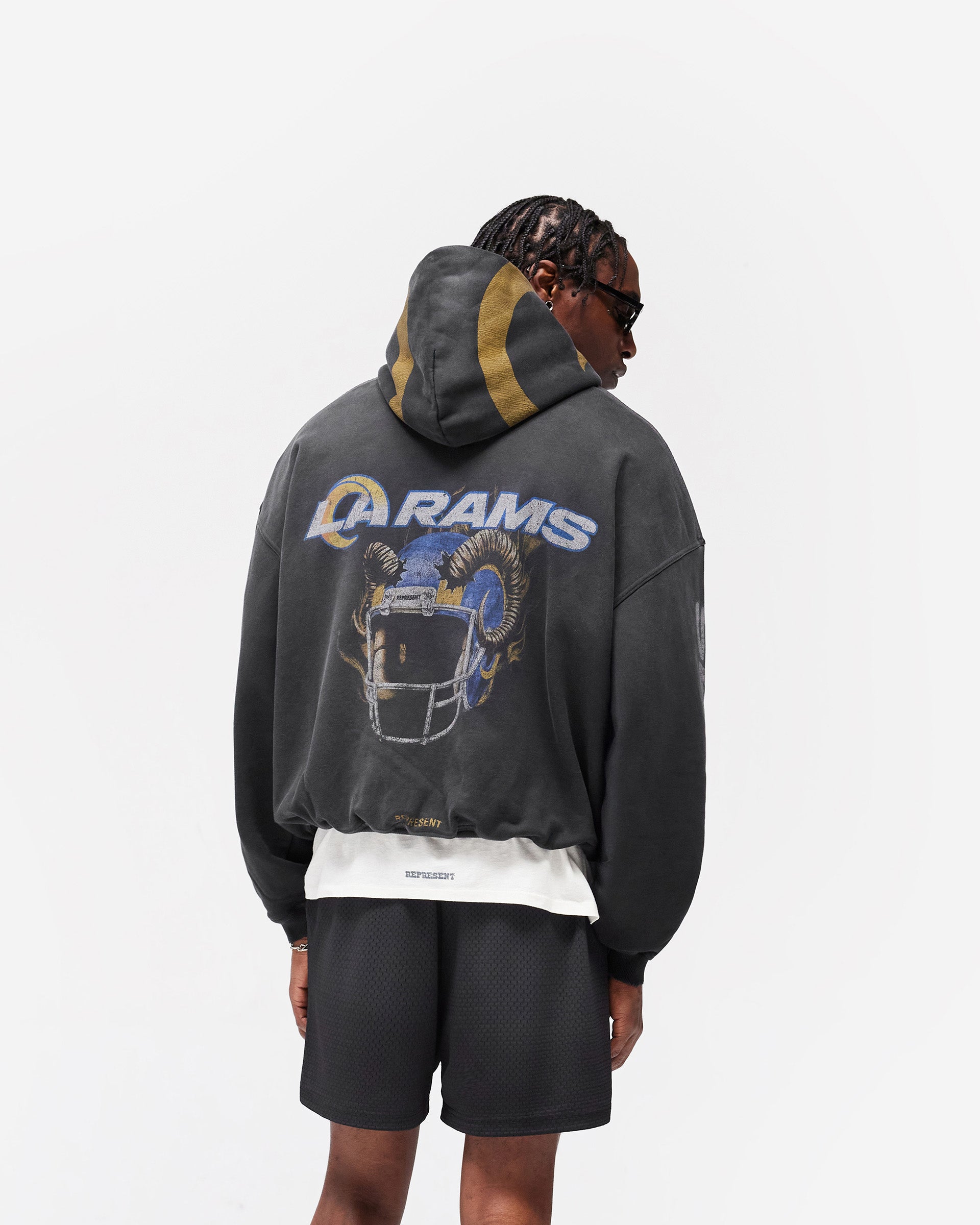 Los Angeles Rams x Represent Hoodie - Stained Black