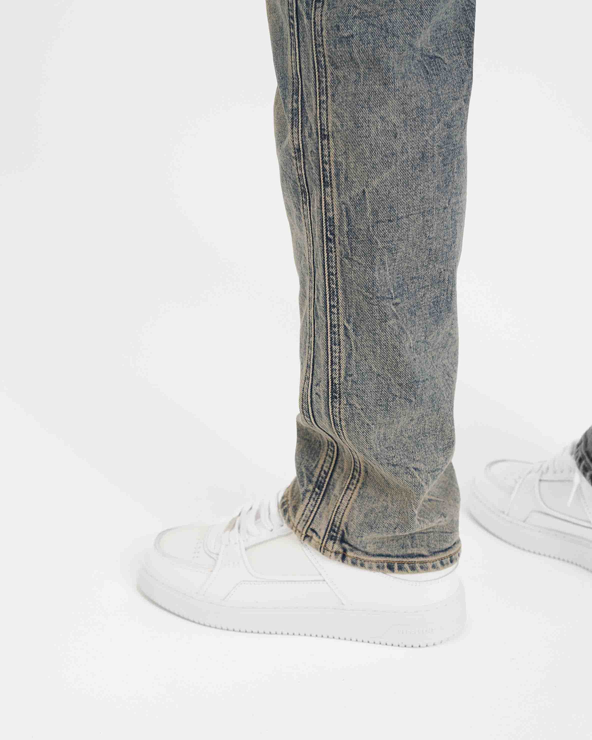 Straight Leg Denim - Blue Cream