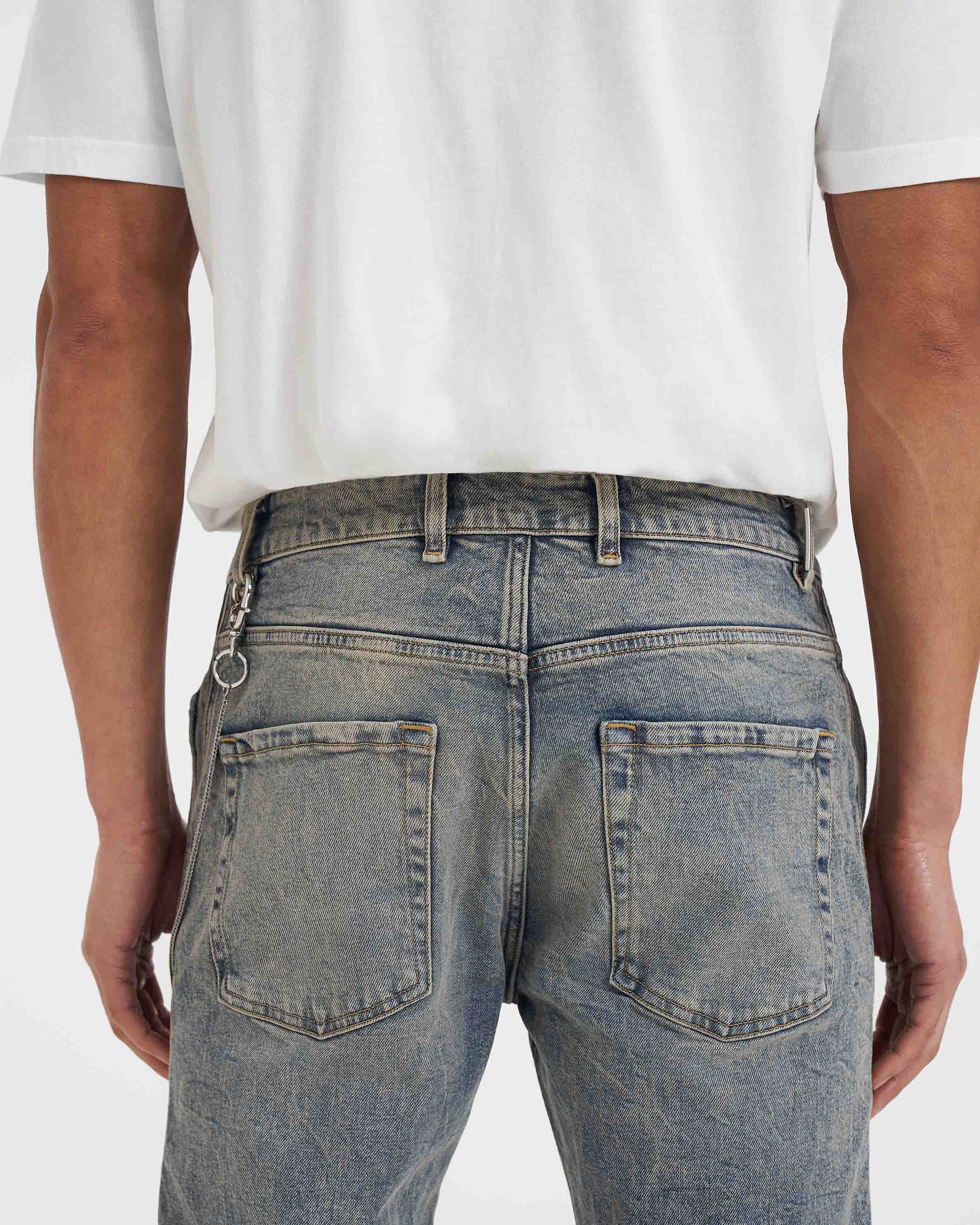 Straight Leg Denim - Blue Cream