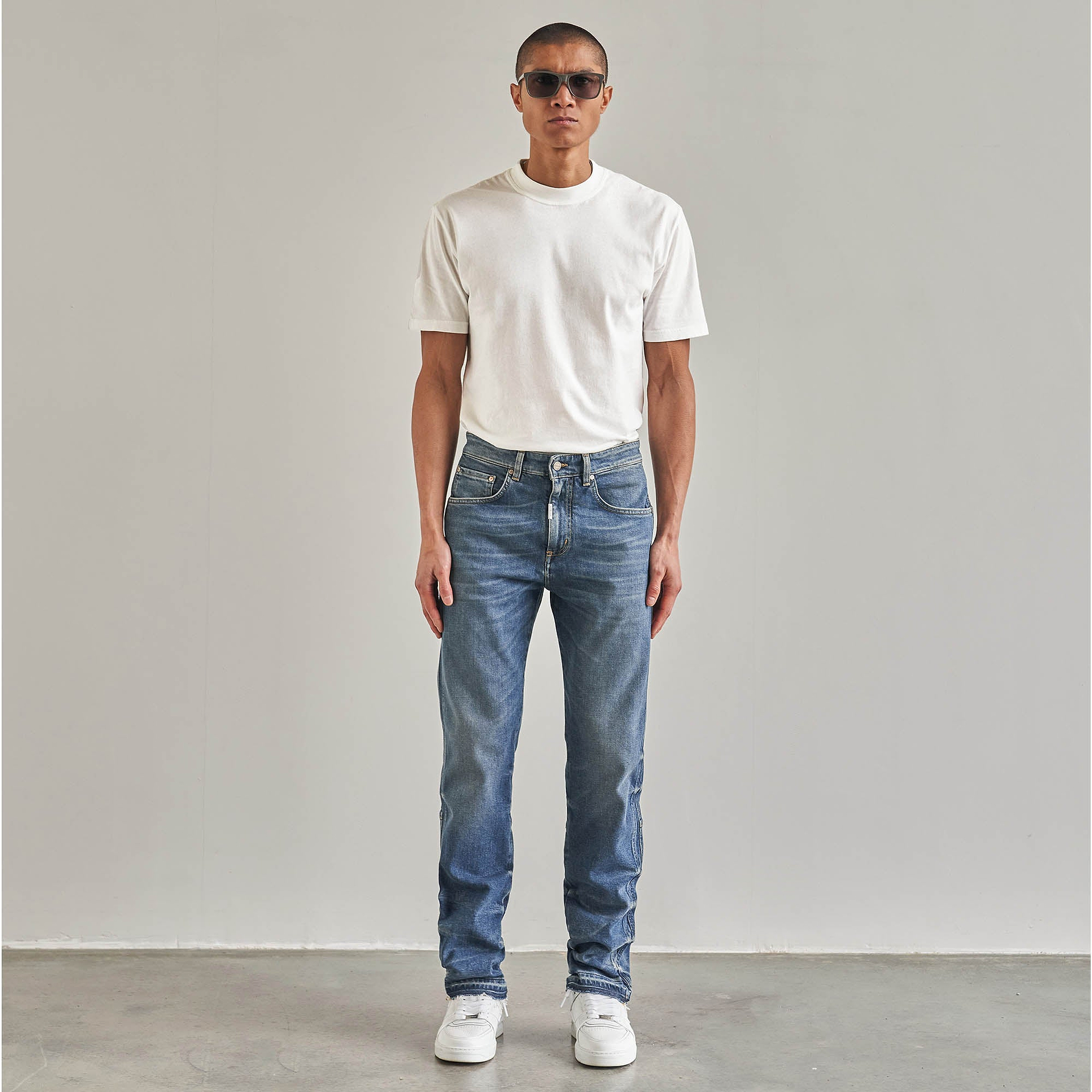 Straight Leg Denim - Vintage Blue