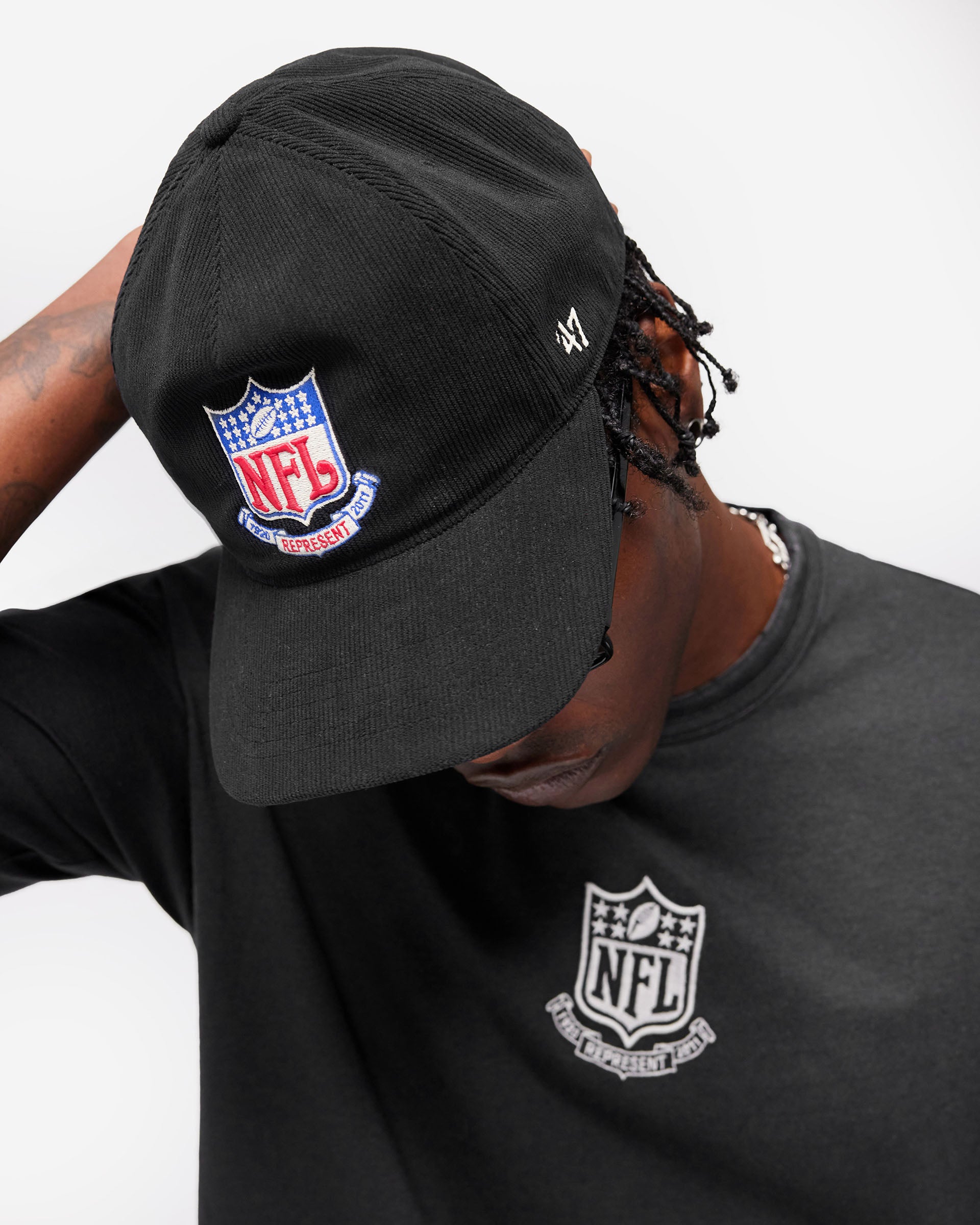 NFL Shield x 47 Cap Jet black | Represent x NFL Collaborations