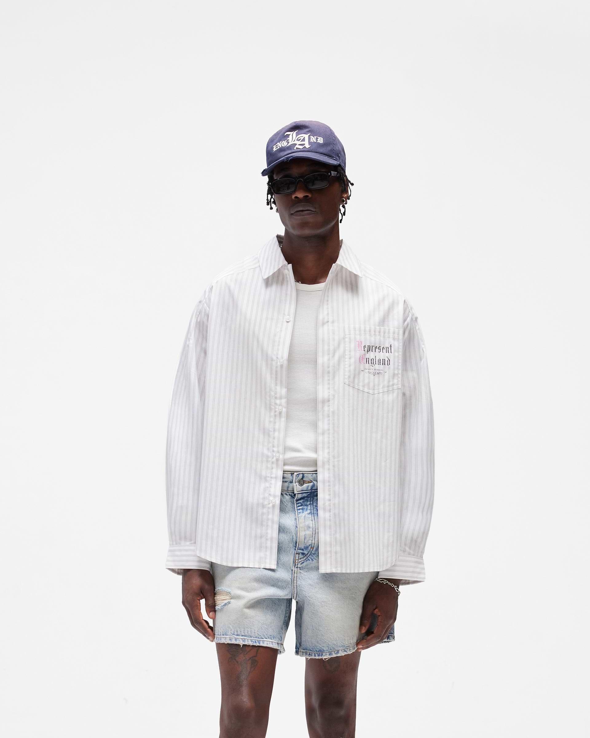 Pinstripe Shirt - Flat White