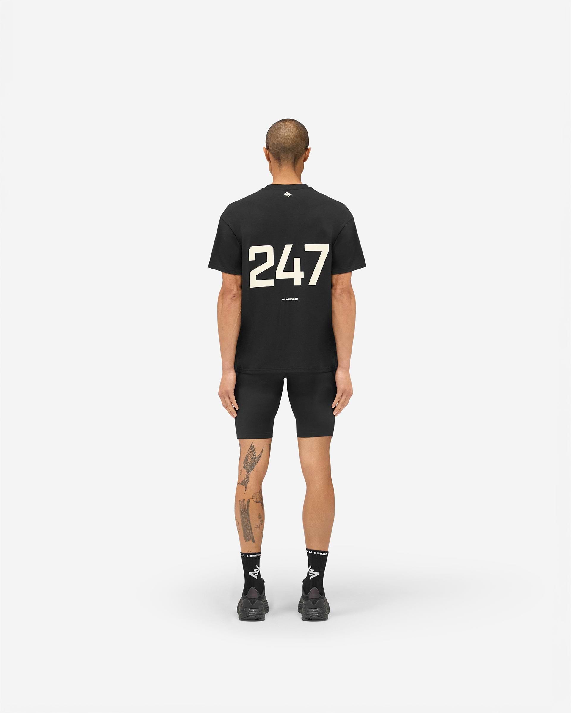Black Team 247 Half Tight Leggings | Mens Running Short | REPRESENT
