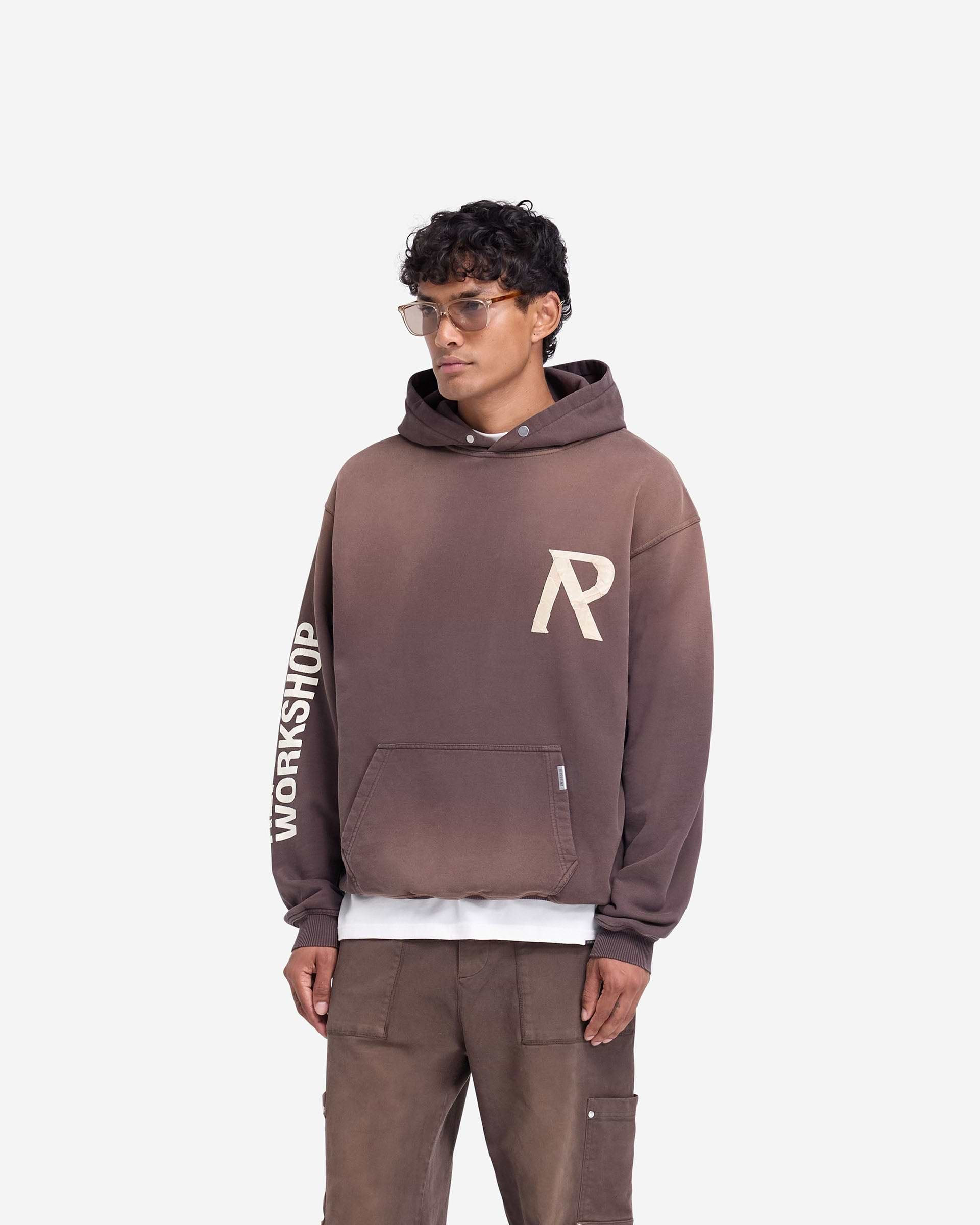 Masking Tape Initial Hoodie - Cedar