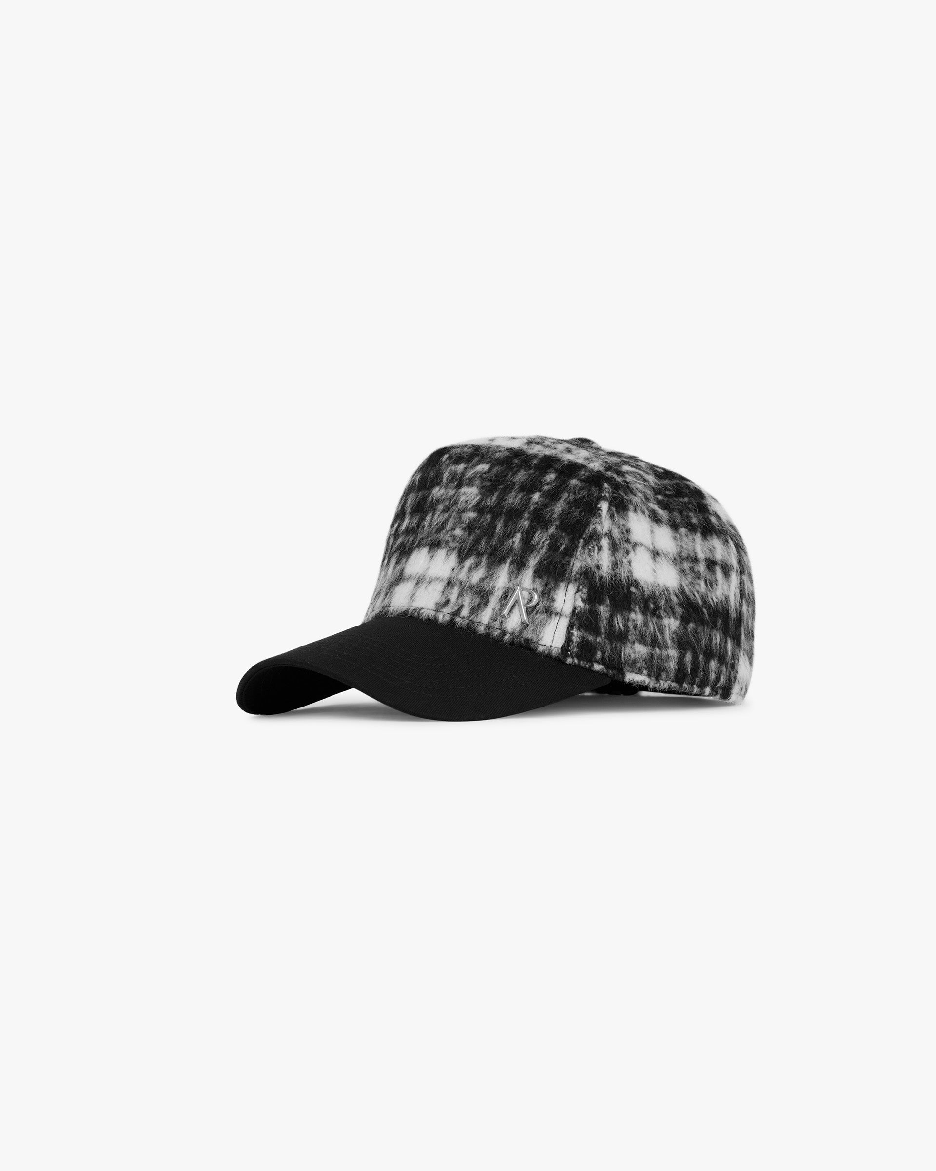 Check Initial Trucker Cap - Jet Black White